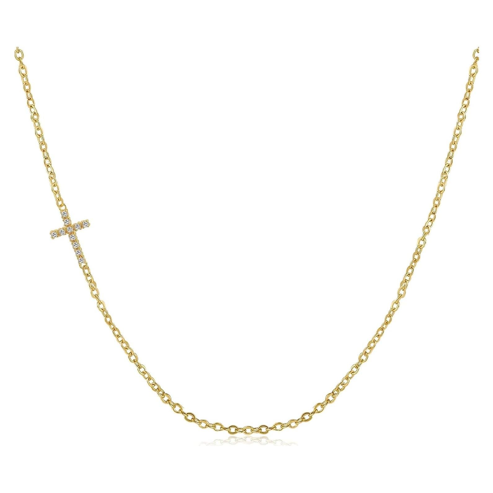 Collar Cruz de Oro 14K para Mujeres - Joyería Rotnso Ajustable