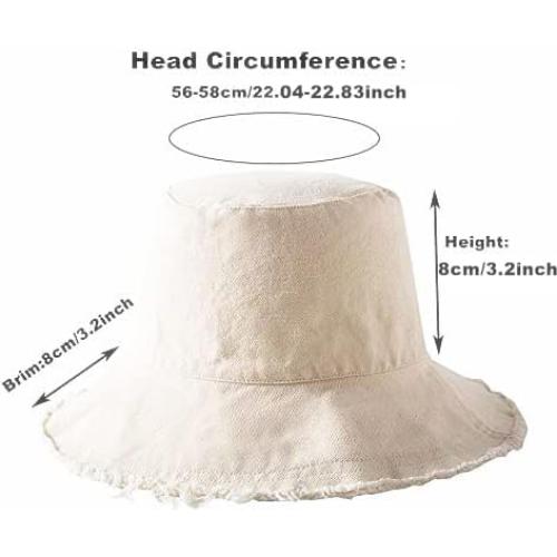 Sombrero de Cubo de Algodón Beige con Protección Solar UV