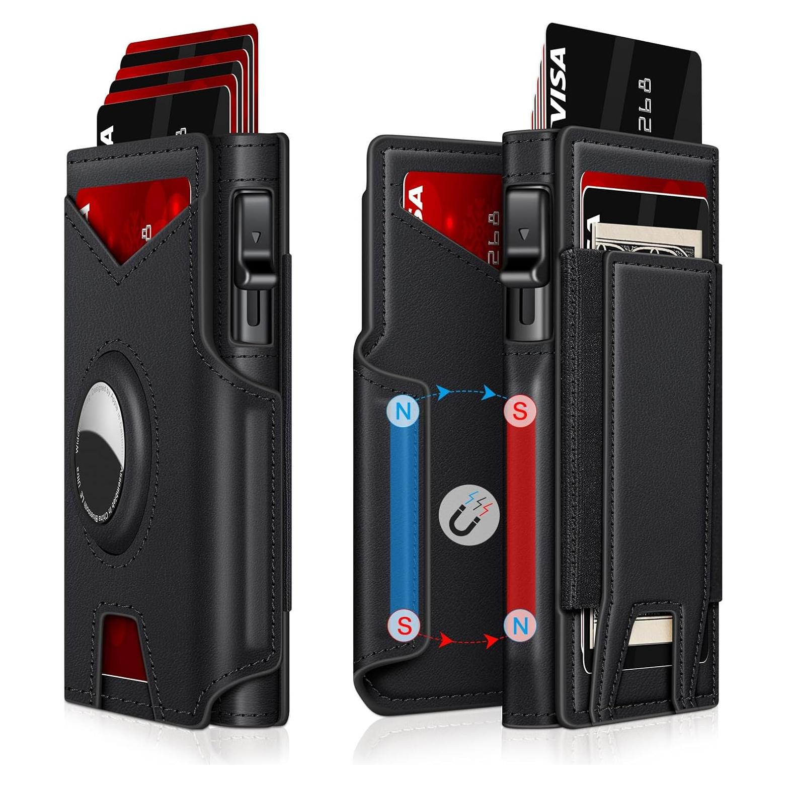 Billetera Slim Minimalista IITRRS para Hombres con Airtag Negro