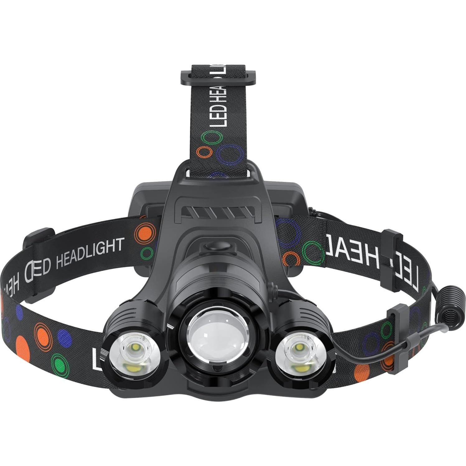 Linterna Frontal Beteray 6000 Lúmenes 4 Modos Impermeable