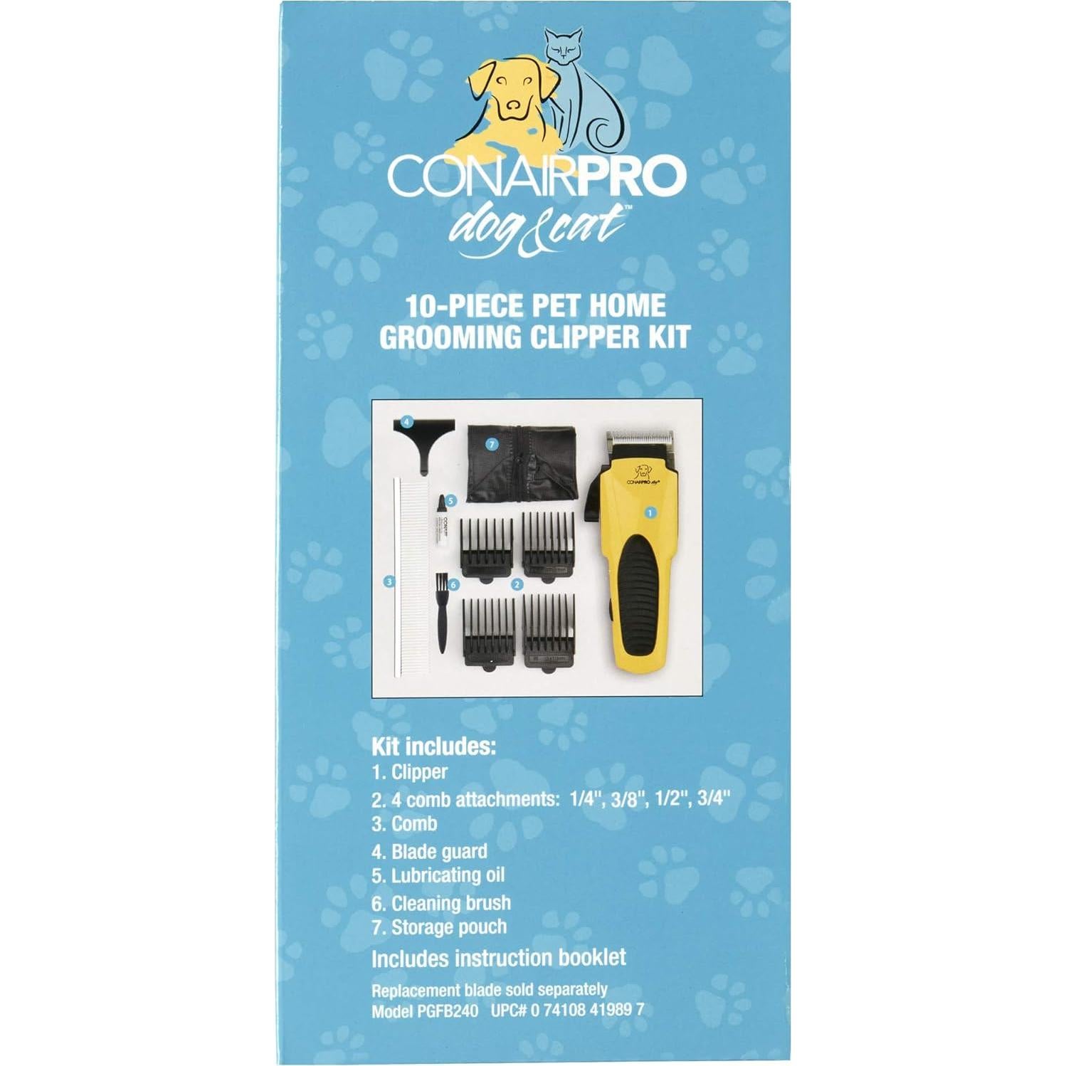 Kit de Aseo para Mascotas CONAIRPROPET 10 Piezas