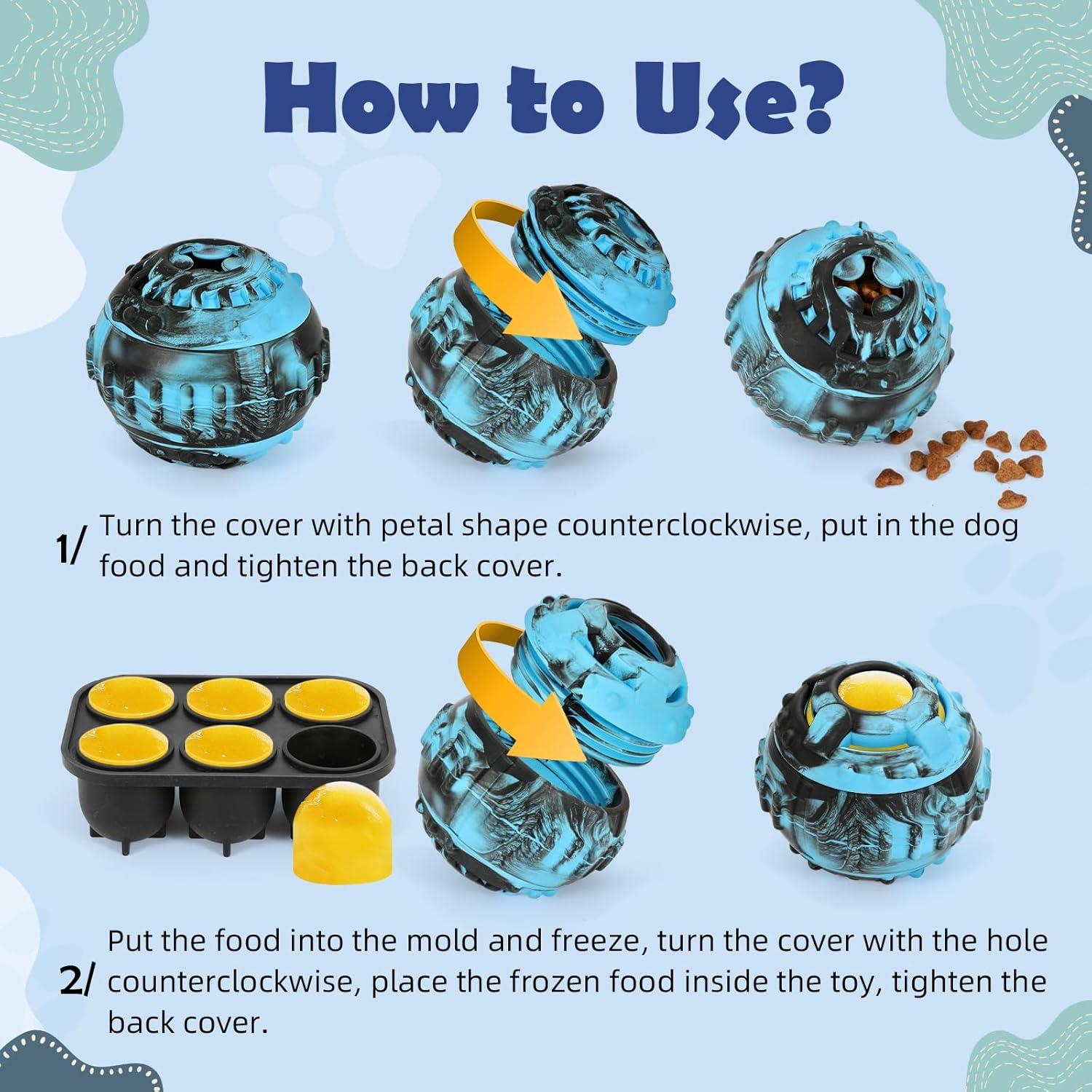 Juguete Interactivo para Perros Ewalkor - 4 en 1, Azul