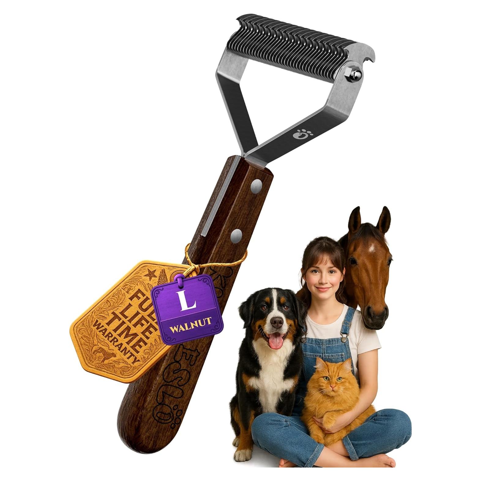 Cepillo Doble Cara KIZO ESLO para Perros y Gatos - 18.8x8.5cm