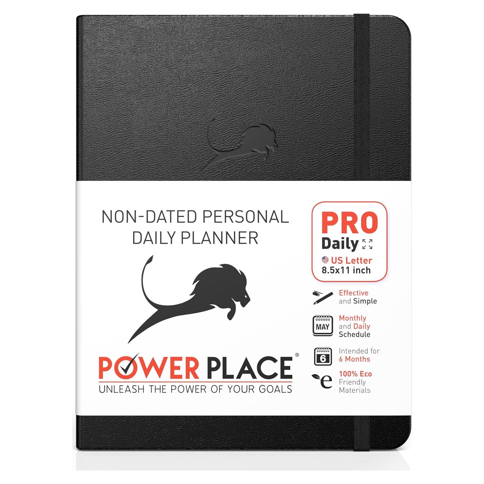 Planificador Diario Power Place - Cuero Sintético, 182 Páginas