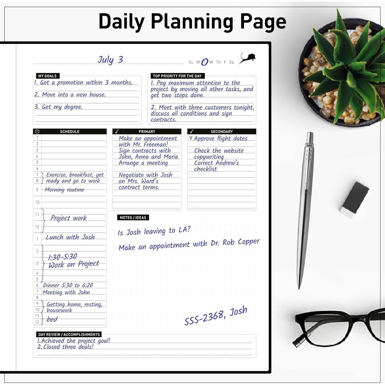 Planificador Diario Power Place - Cuero Sintético, 182 Páginas