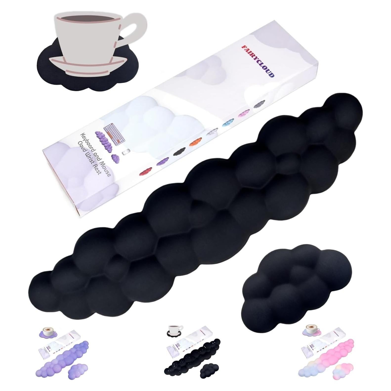 Conjunto de Reposamuñecas Nube Ergonómico LJYZMD Negro