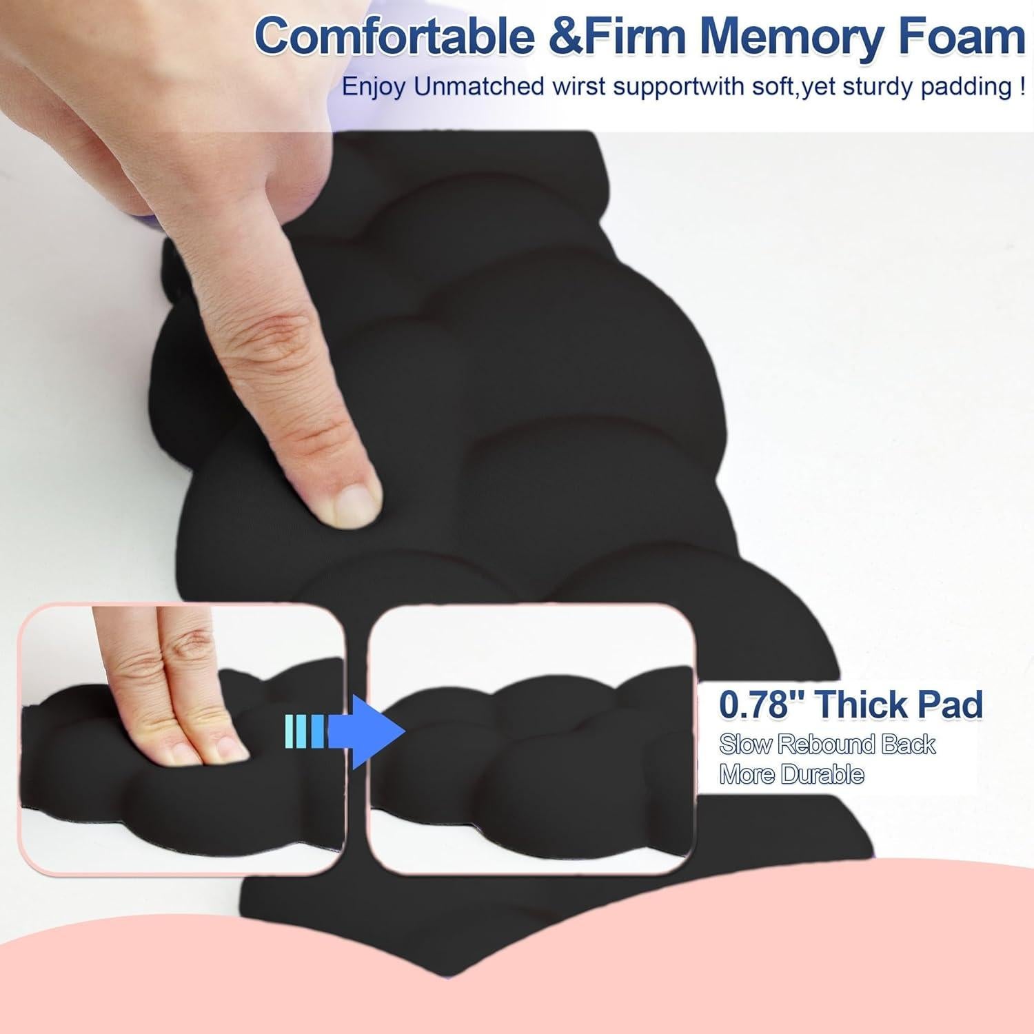 Conjunto de Reposamuñecas Nube Ergonómico LJYZMD Negro