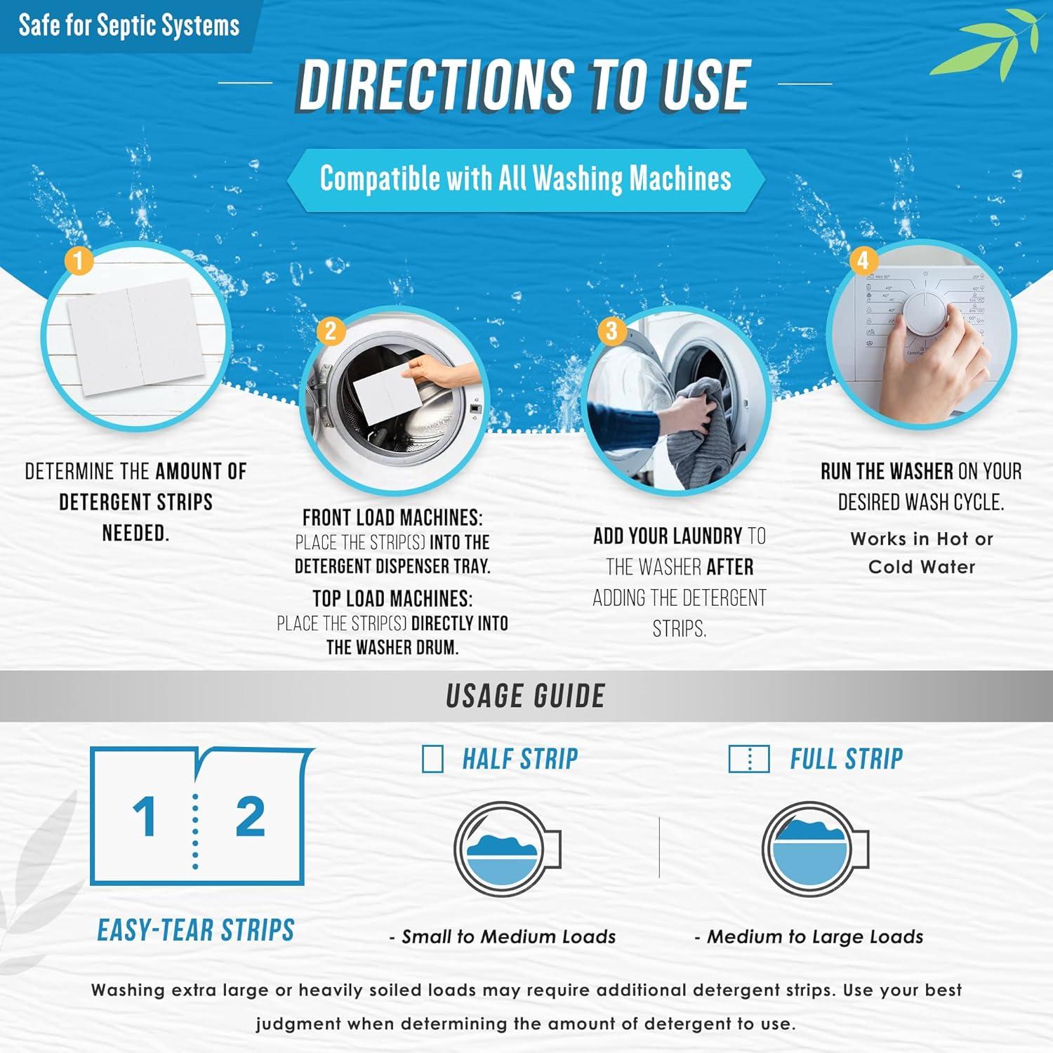 Hojas de Detergente Ecológicas ACTIVE - 80 Lavados, Fragancia Lino