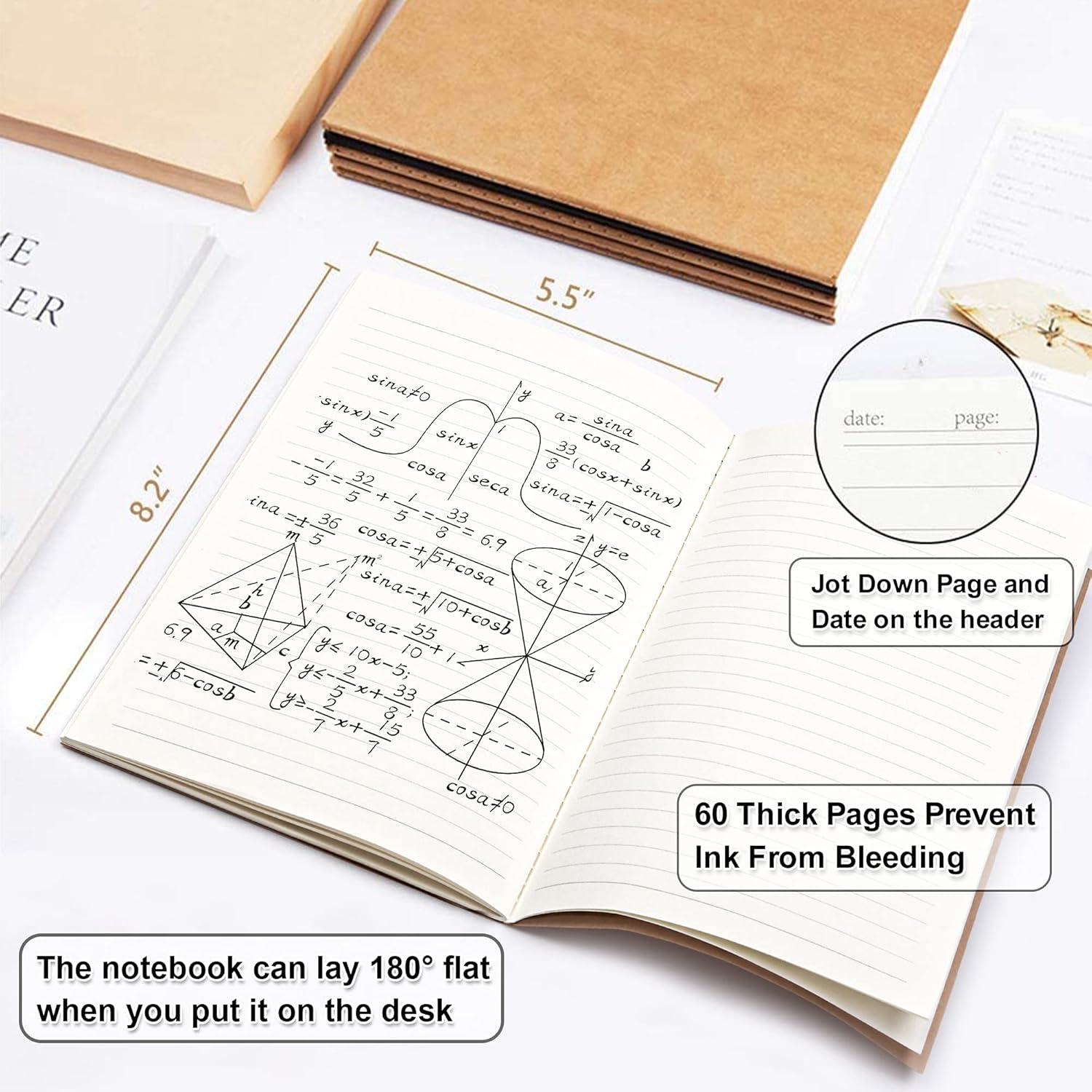 Feela 15 Cuadernos A5 Kraft Rayados Tapa Blanda 60 Páginas