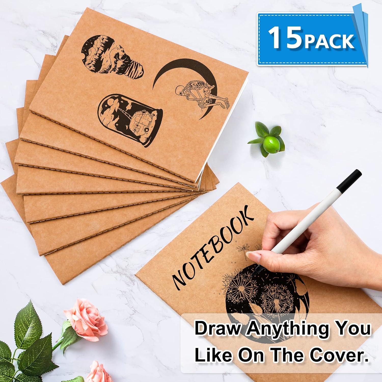 Feela 15 Cuadernos A5 Kraft Rayados Tapa Blanda 60 Páginas