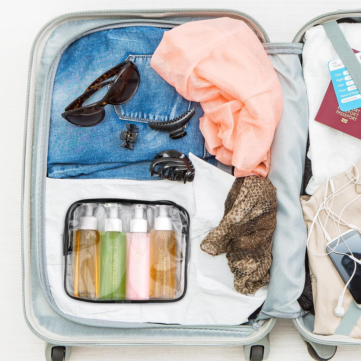 Botellas de Viaje Hethyo 100ml 4 Piezas Recargables Transparentes