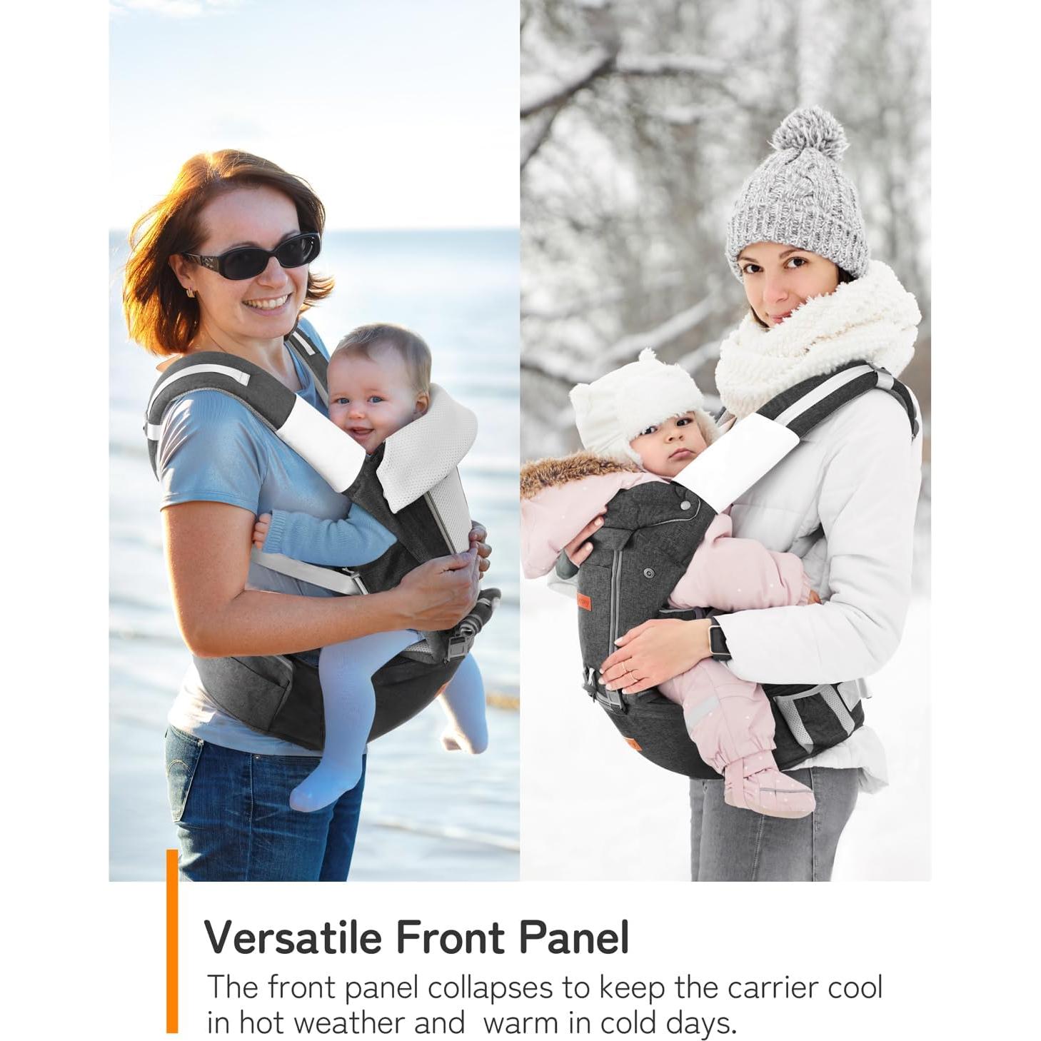 Portabebés Ergonomico Besrey Asiento de Cadera Negro 3.2-20.4kg