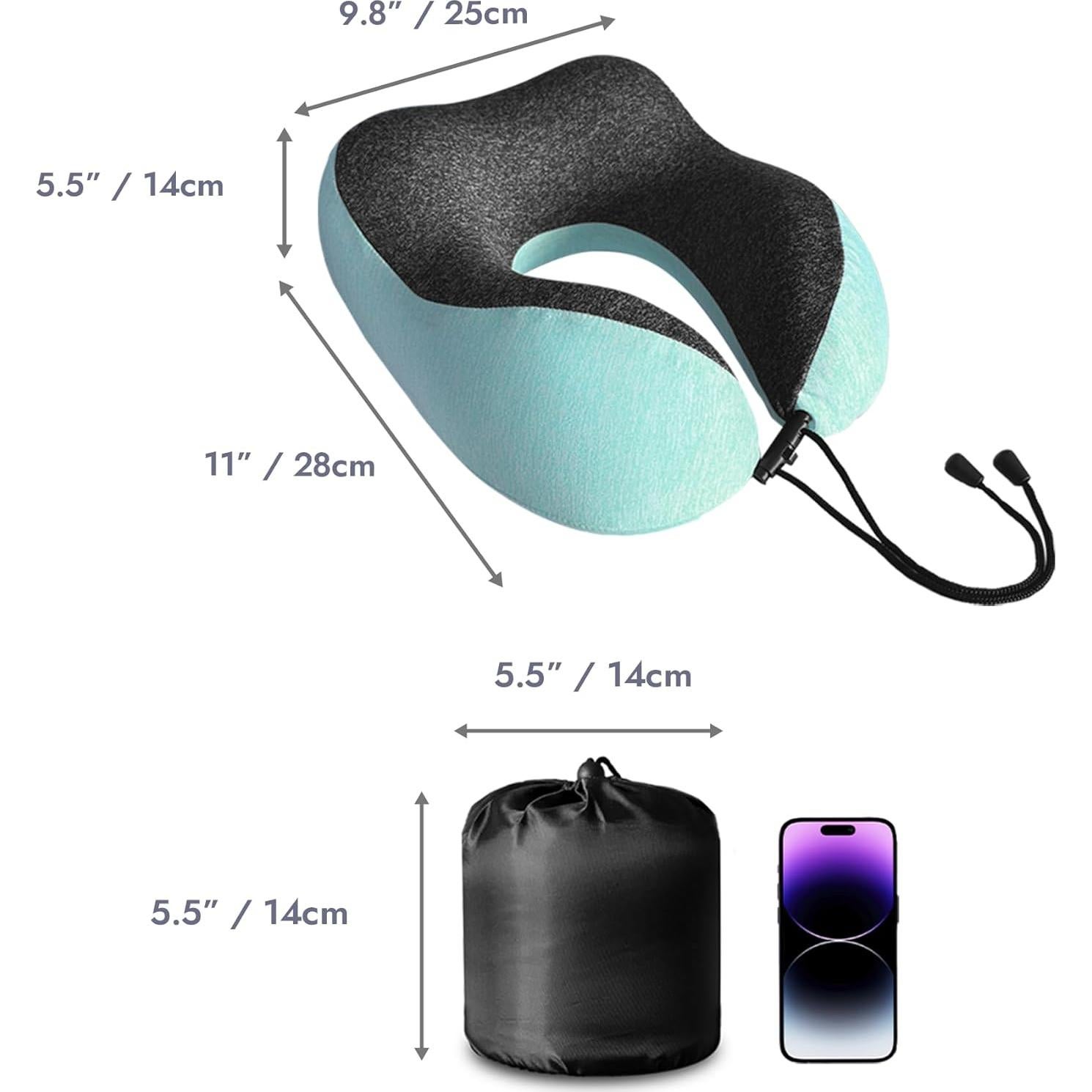 Almohada de Viaje Ergonómica ODT UK - Espuma Viscoelástica 260g