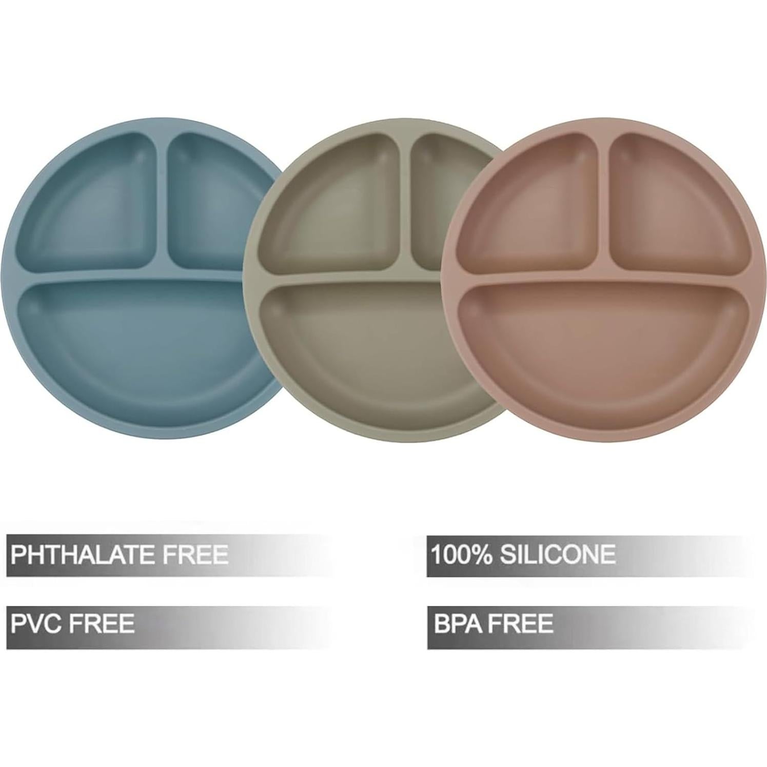 Juego de Alimentación PandaEar 3 Platos y 3 Cucharas Silicona