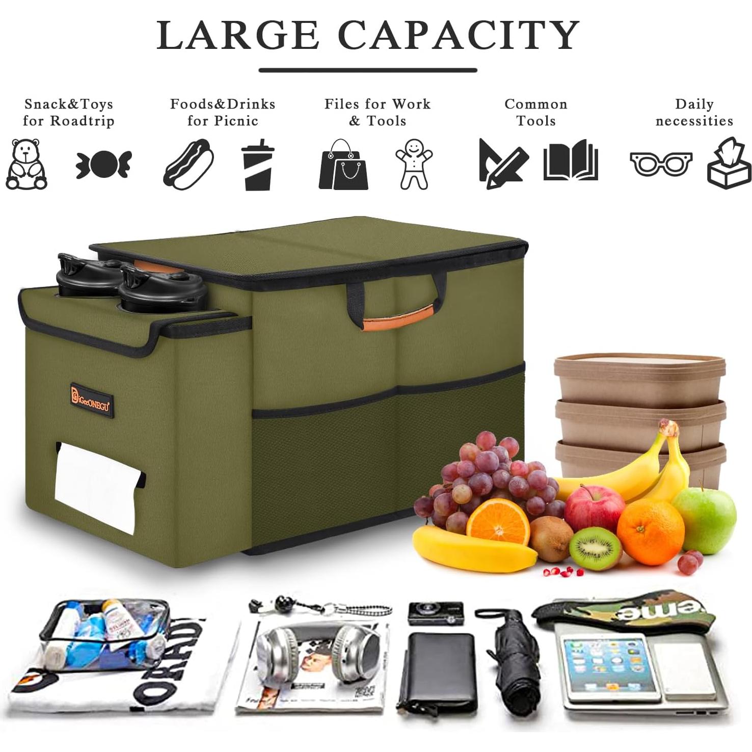 Organizador de Asiento de Coche DiGeeONEGU Verde Oliva Aislado