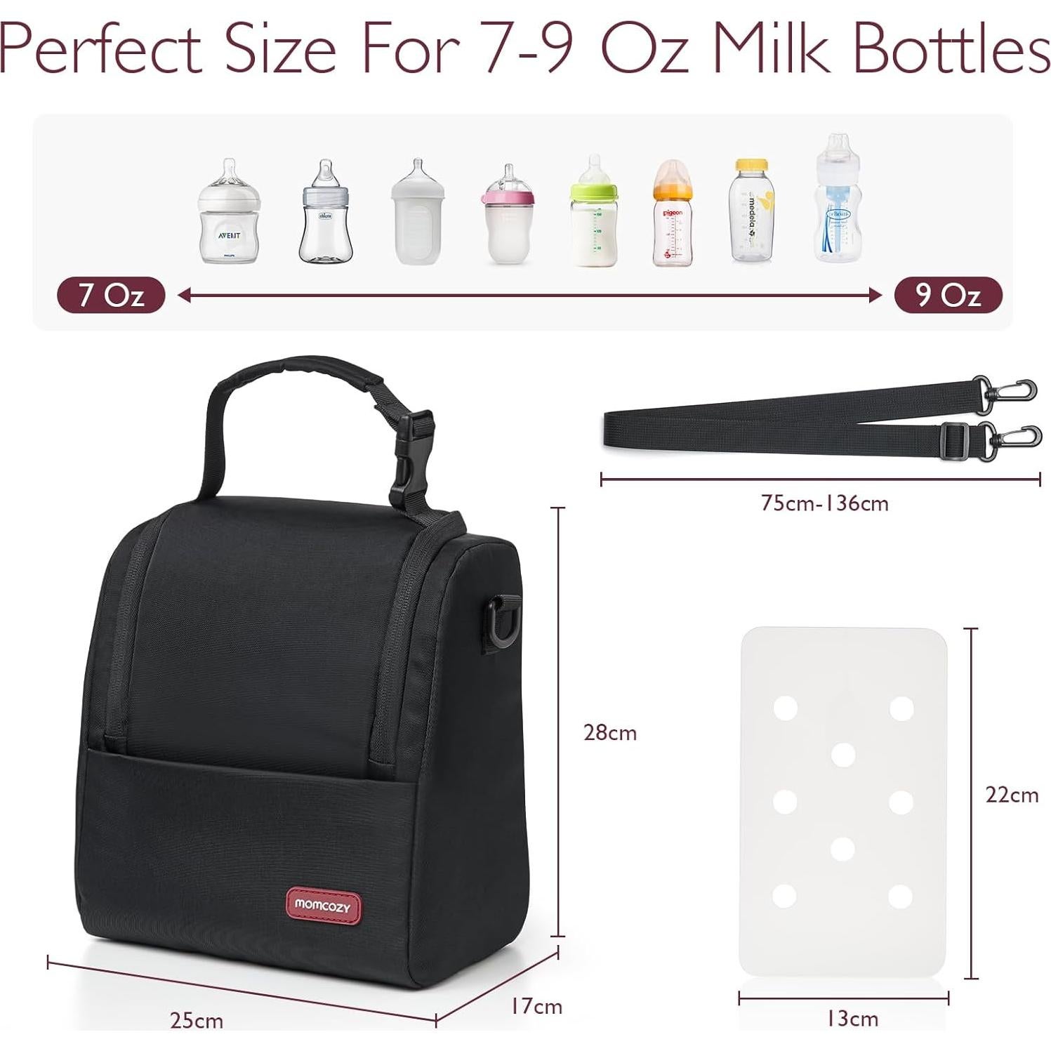 Bolsa de Enfriamiento de Leche Materna Momcozy Negra 6 Biberones