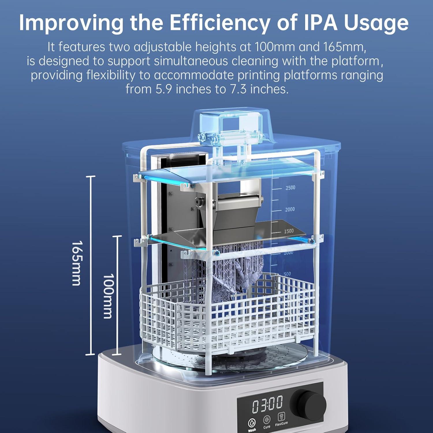 Estación de Lavado y Curado ANYCUBIC 3 - 4L, Luz Flexible