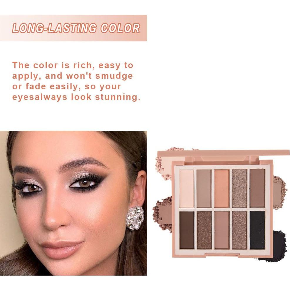 Paleta de Sombras de Ojos CAKAILA 10 Colores Mate y Brillante