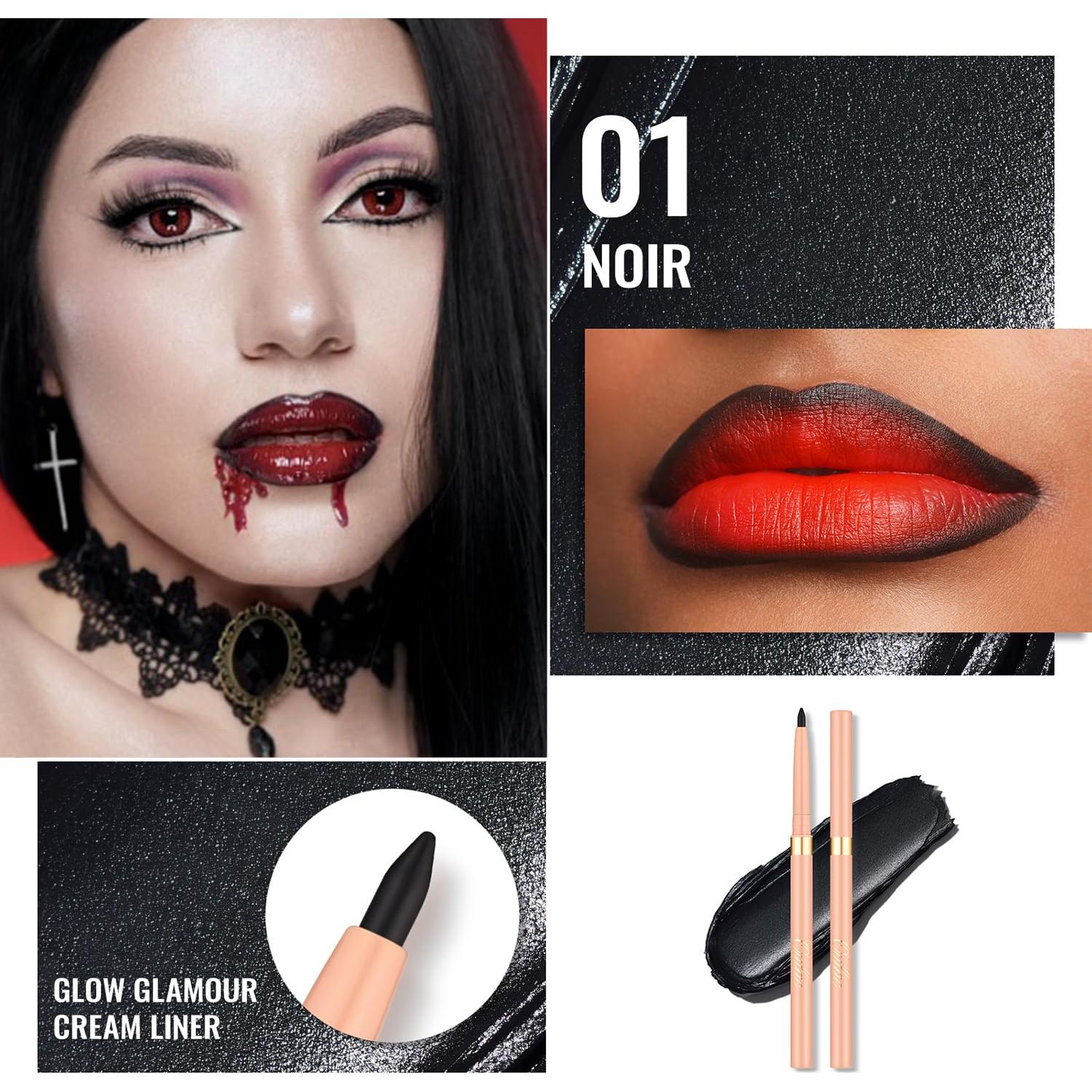 Delineador de Labios y Ojos Oulac 01 Negro Retráctil Vegano