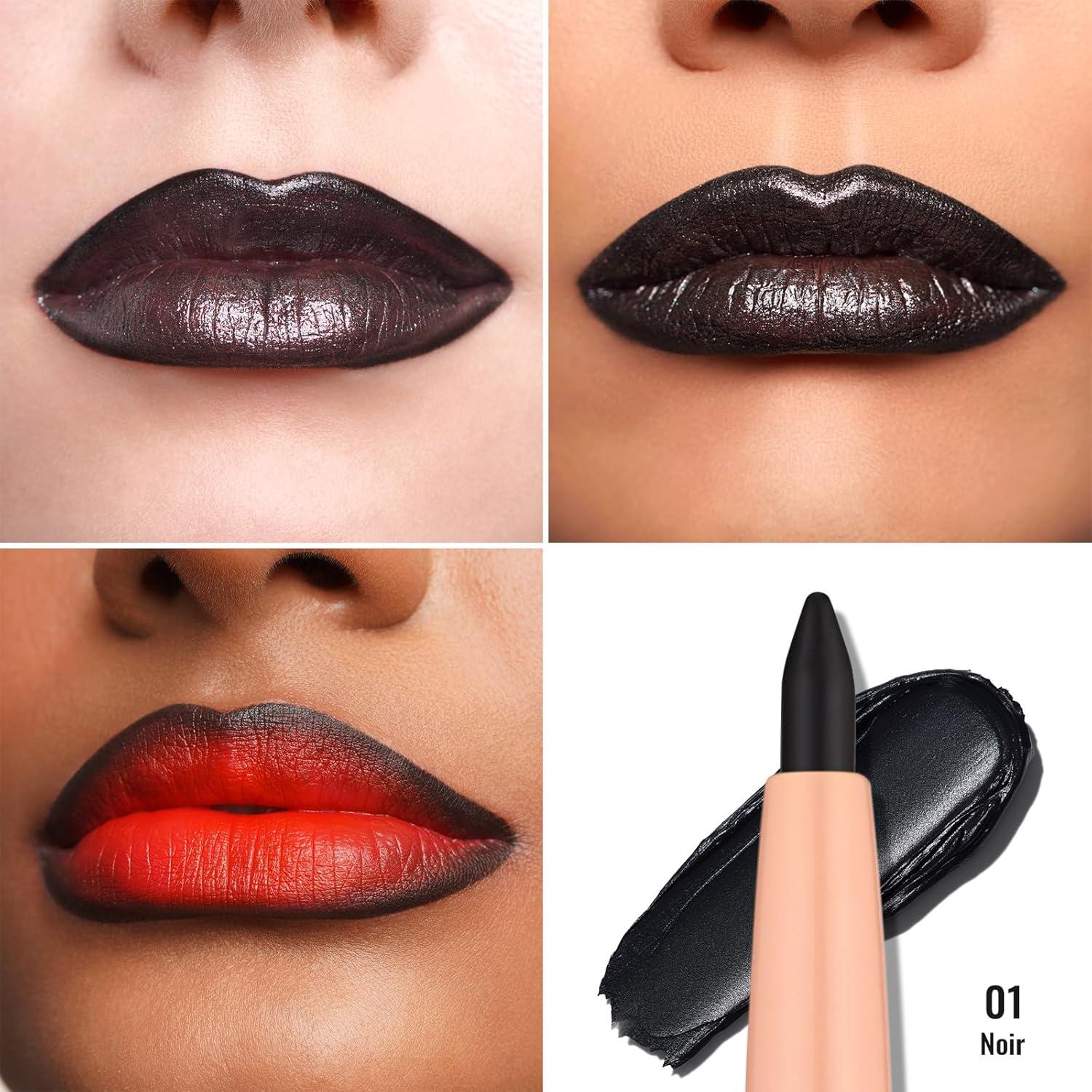 Delineador de Labios y Ojos Oulac 01 Negro Retráctil Vegano