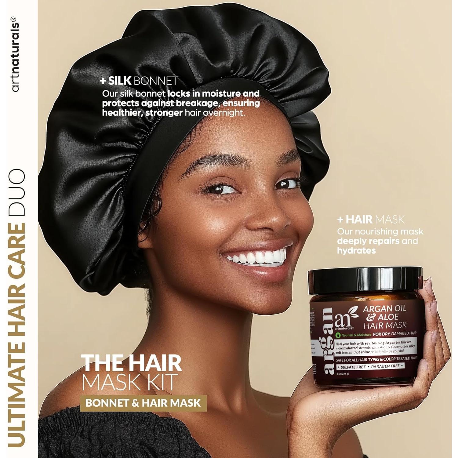 Conjunto Mascarilla Cabello + Bonete Seda Artnaturals 236.6 ml