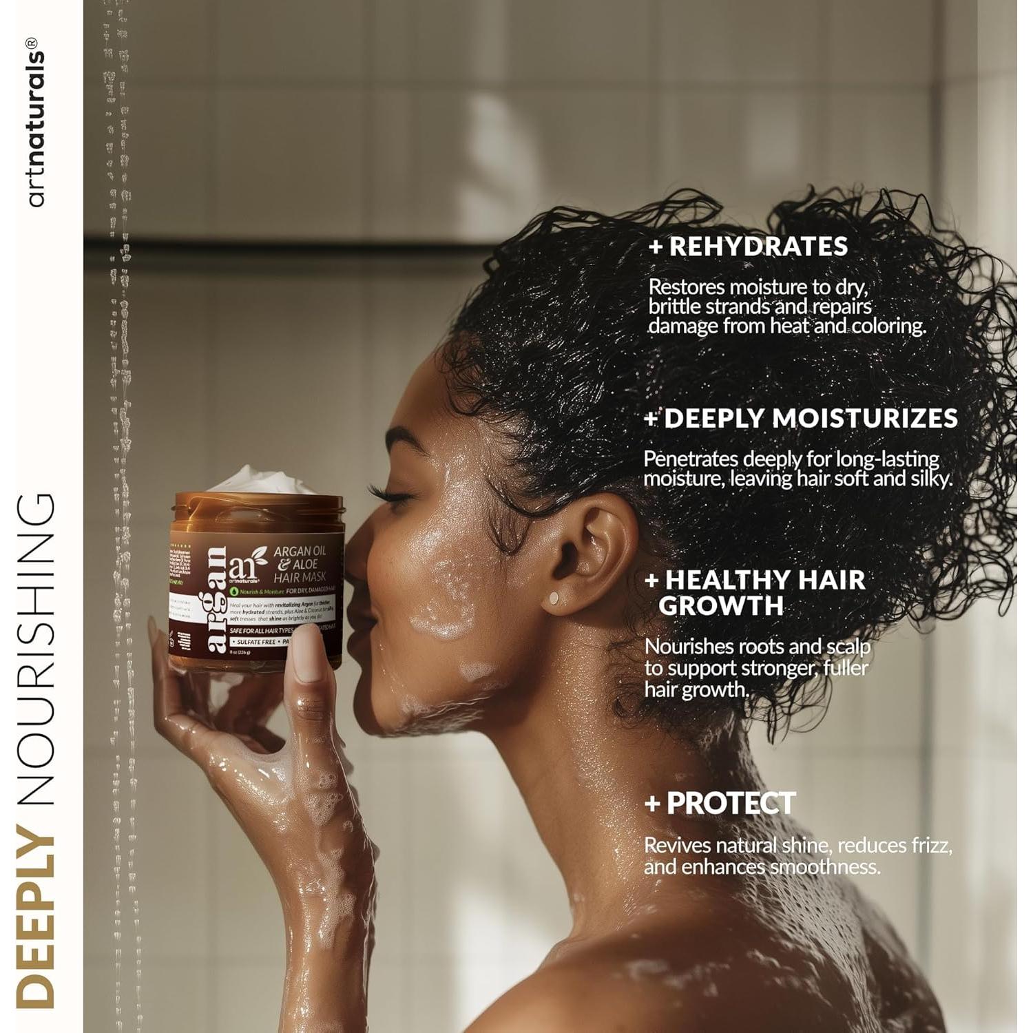 Conjunto Mascarilla Cabello + Bonete Seda Artnaturals 236.6 ml