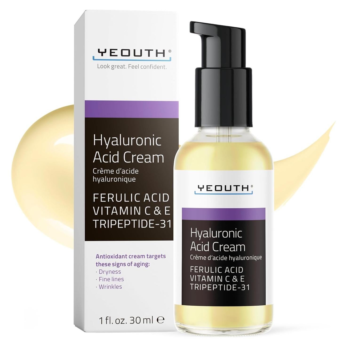 Crema Hidratante Facial YEOUTH Ácido Hialurónico 28.35g