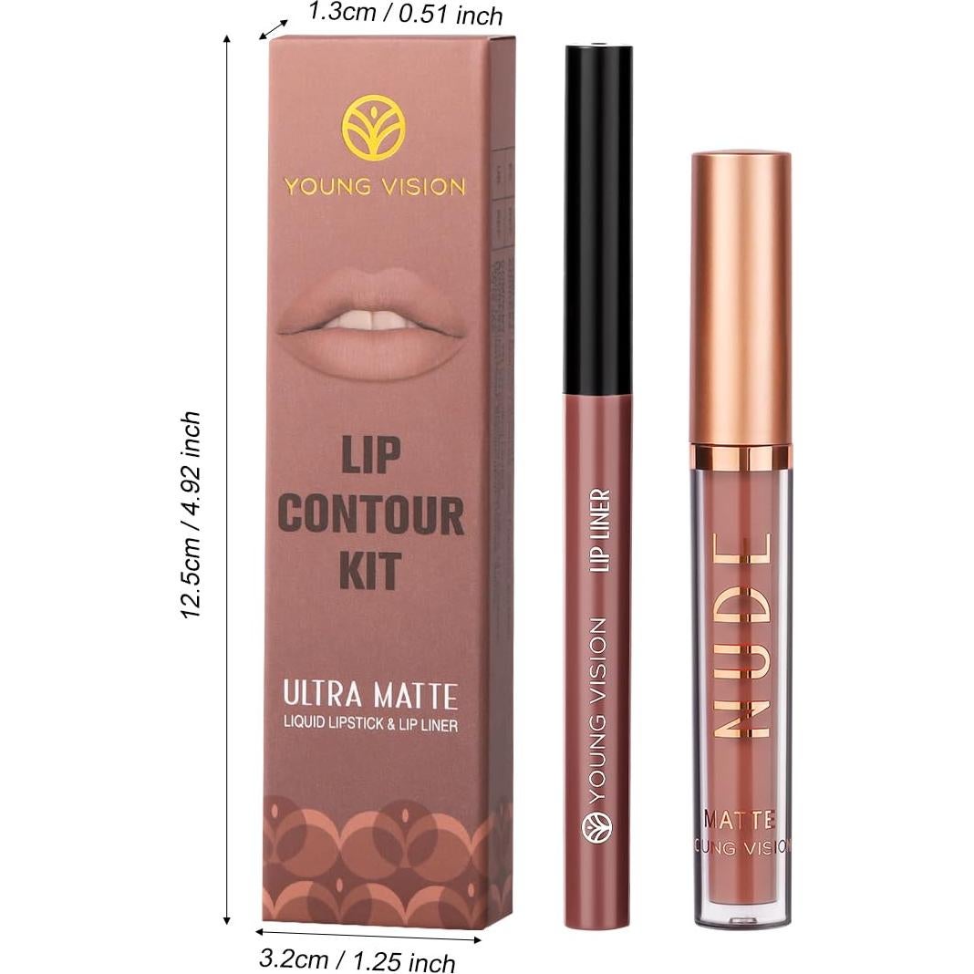 Pintalabios Mate Joven Visión 6 Colores + Lápiz Labial