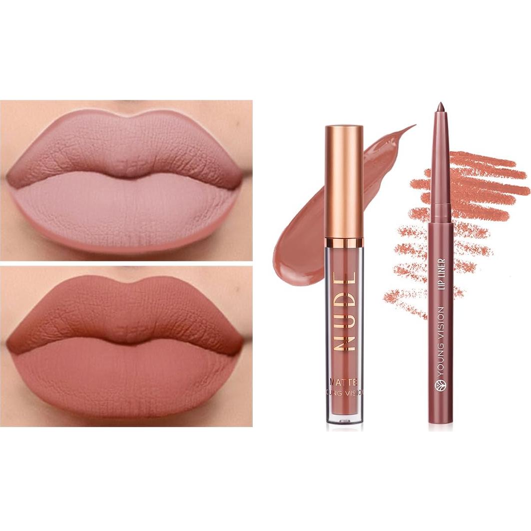 Pintalabios Mate Joven Visión 6 Colores + Lápiz Labial