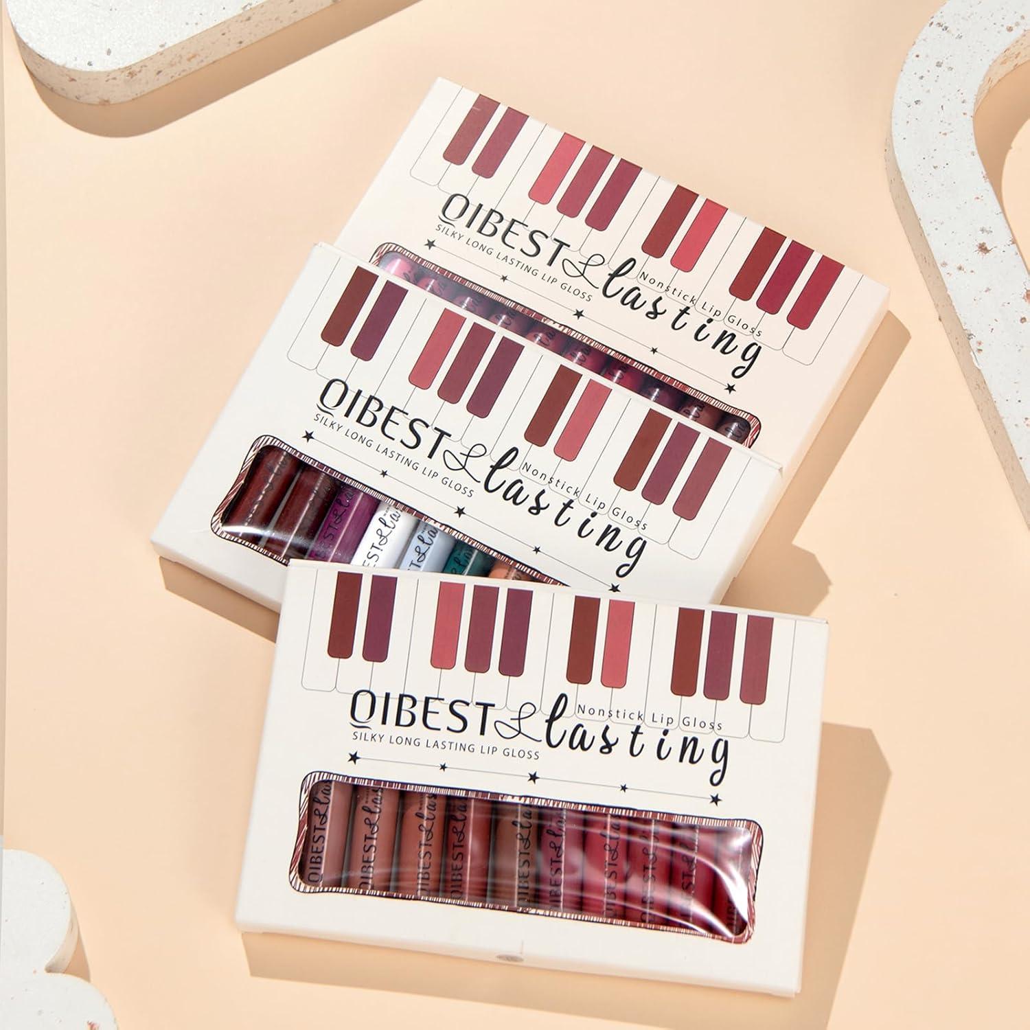 Set de 12 Pintalabios Líquido Mate Bonnie Choice - Nude y Colores