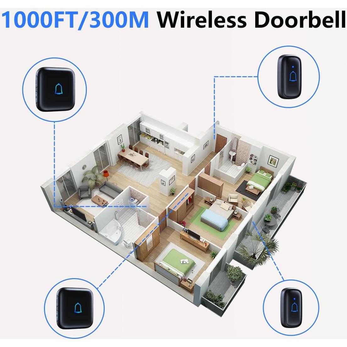 Timbre Inalámbrico LeadGo IP66 1000m 56 Tonos 115dB