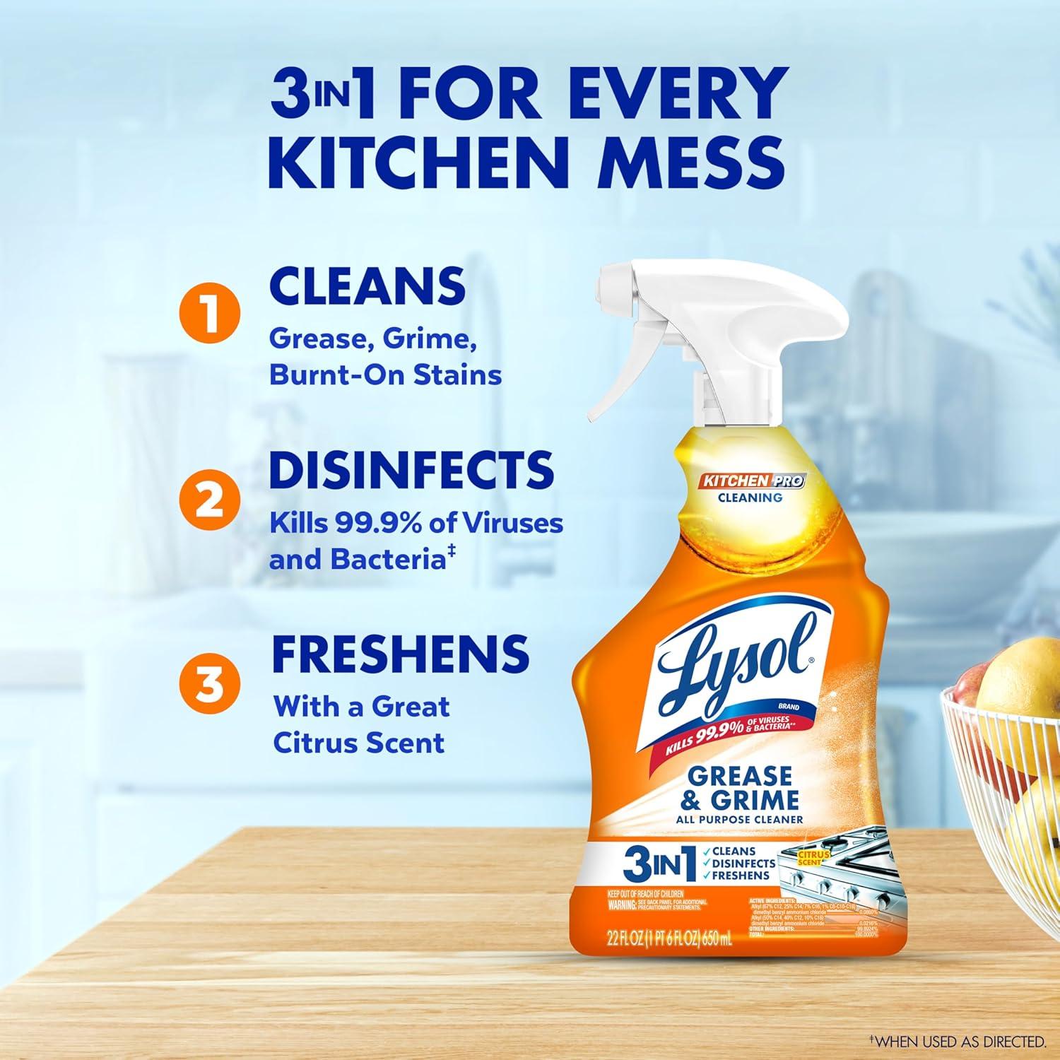 Lysol Pro Limpiador en Spray Antibacteriano 622g - Cocina