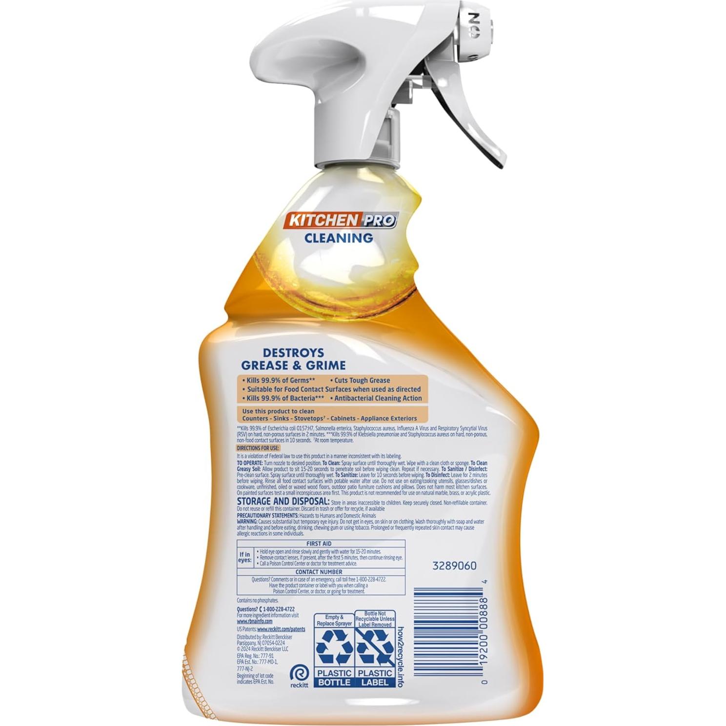 Lysol Pro Limpiador en Spray Antibacteriano 622g - Cocina