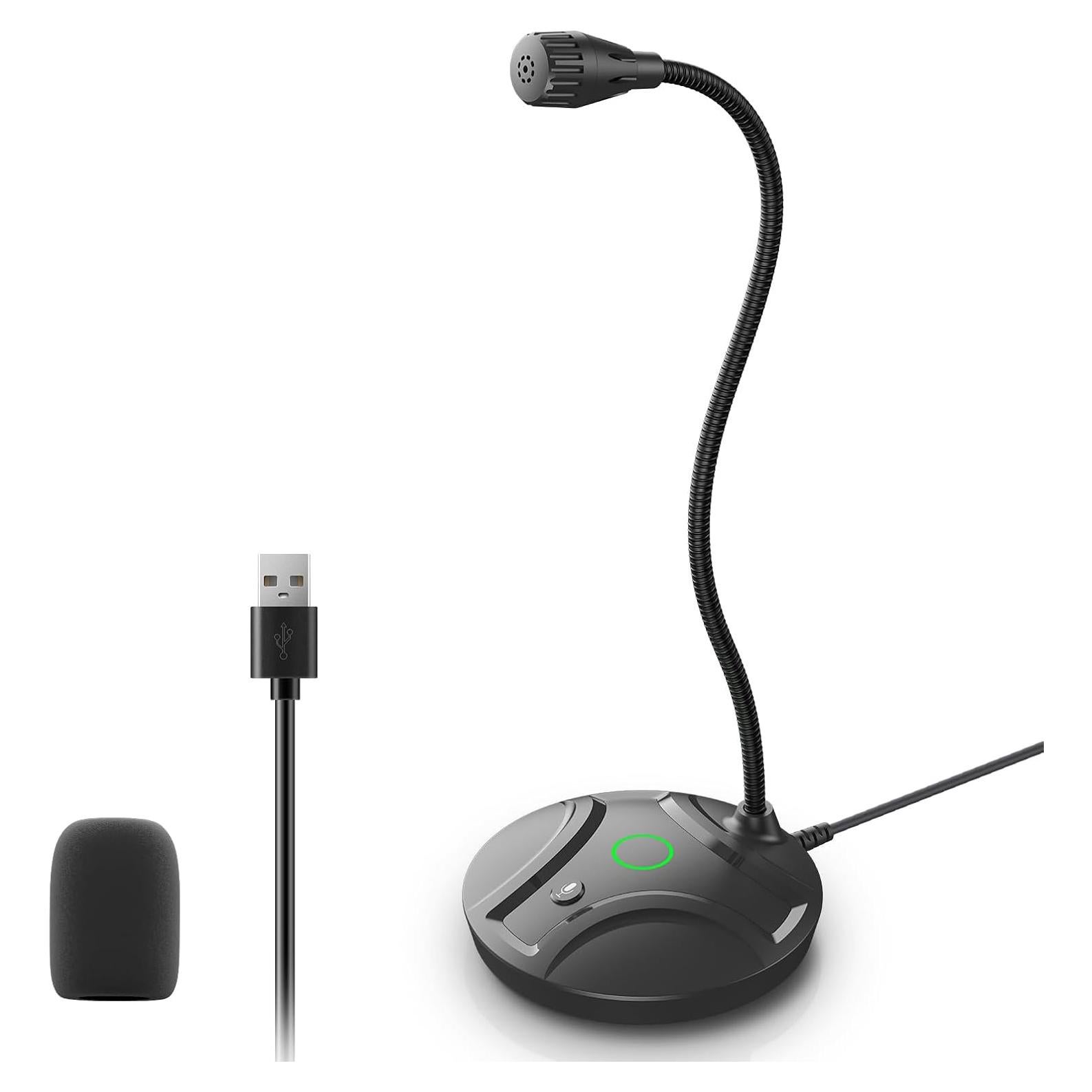 Micrófono USB de escritorio CMOCIIY con cuello de ganso 1.8m