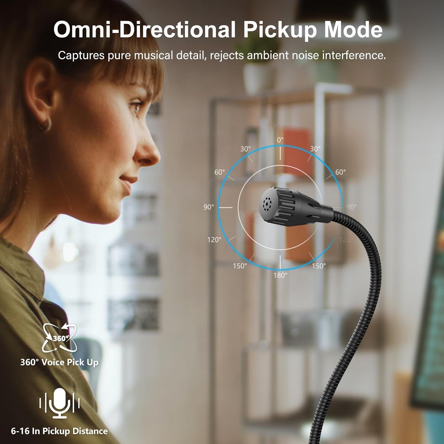 Micrófono USB de escritorio CMOCIIY con cuello de ganso 1.8m