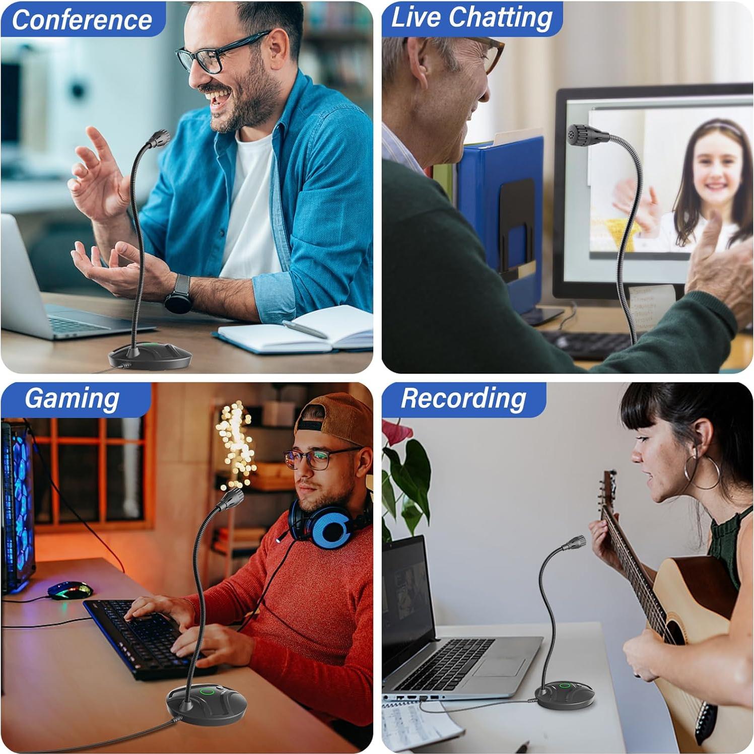 Micrófono USB de escritorio CMOCIIY con cuello de ganso 1.8m