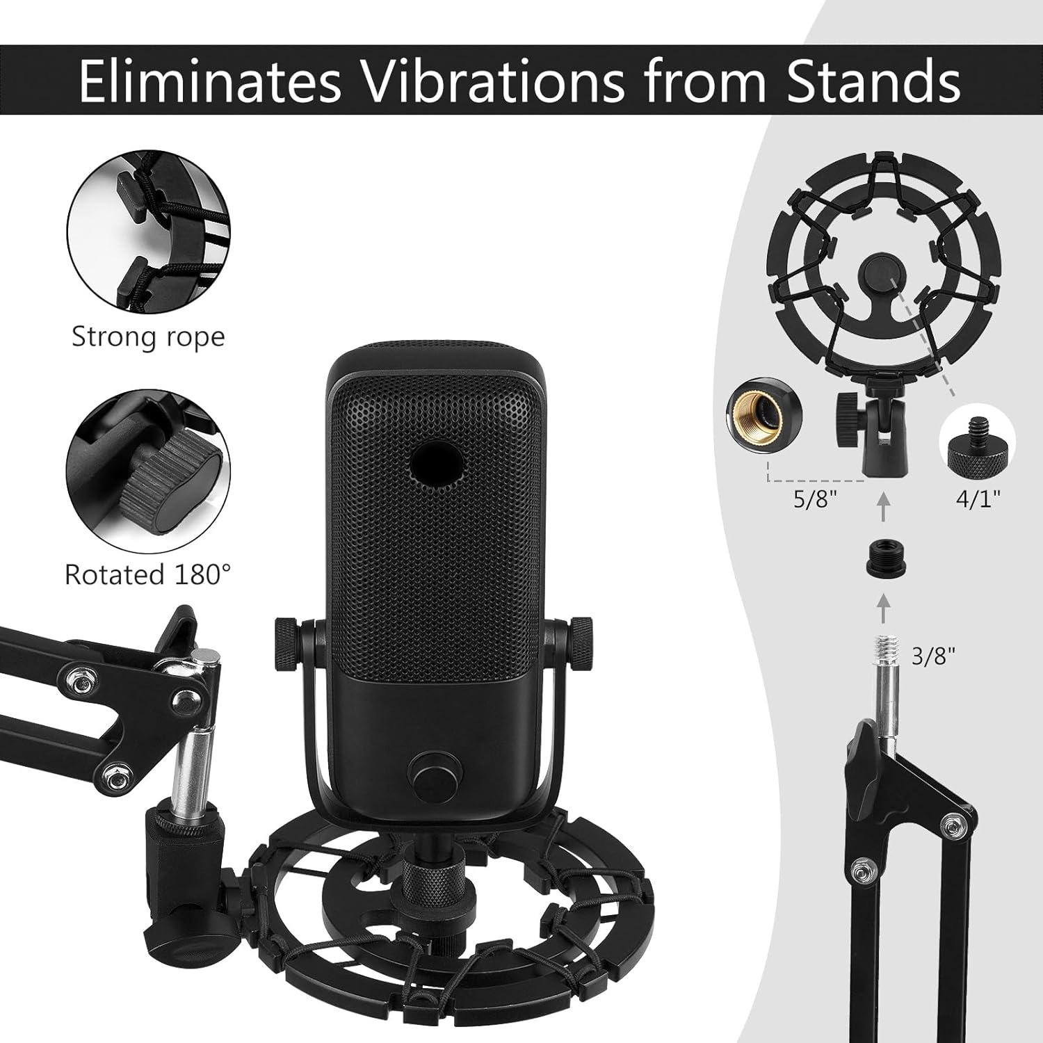 Soporte de Micrófono Geekria Antivibración Metal Negro