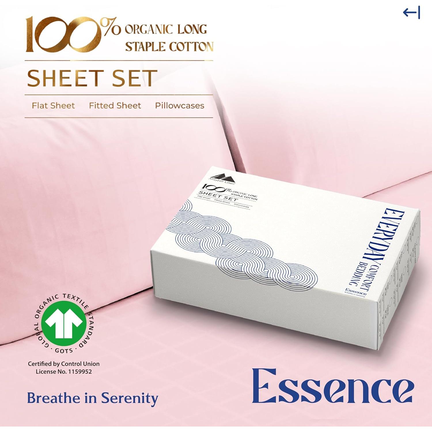 Juego de Sábanas Twin 100% Algodón Orgánico Mayfair - 3 Piezas