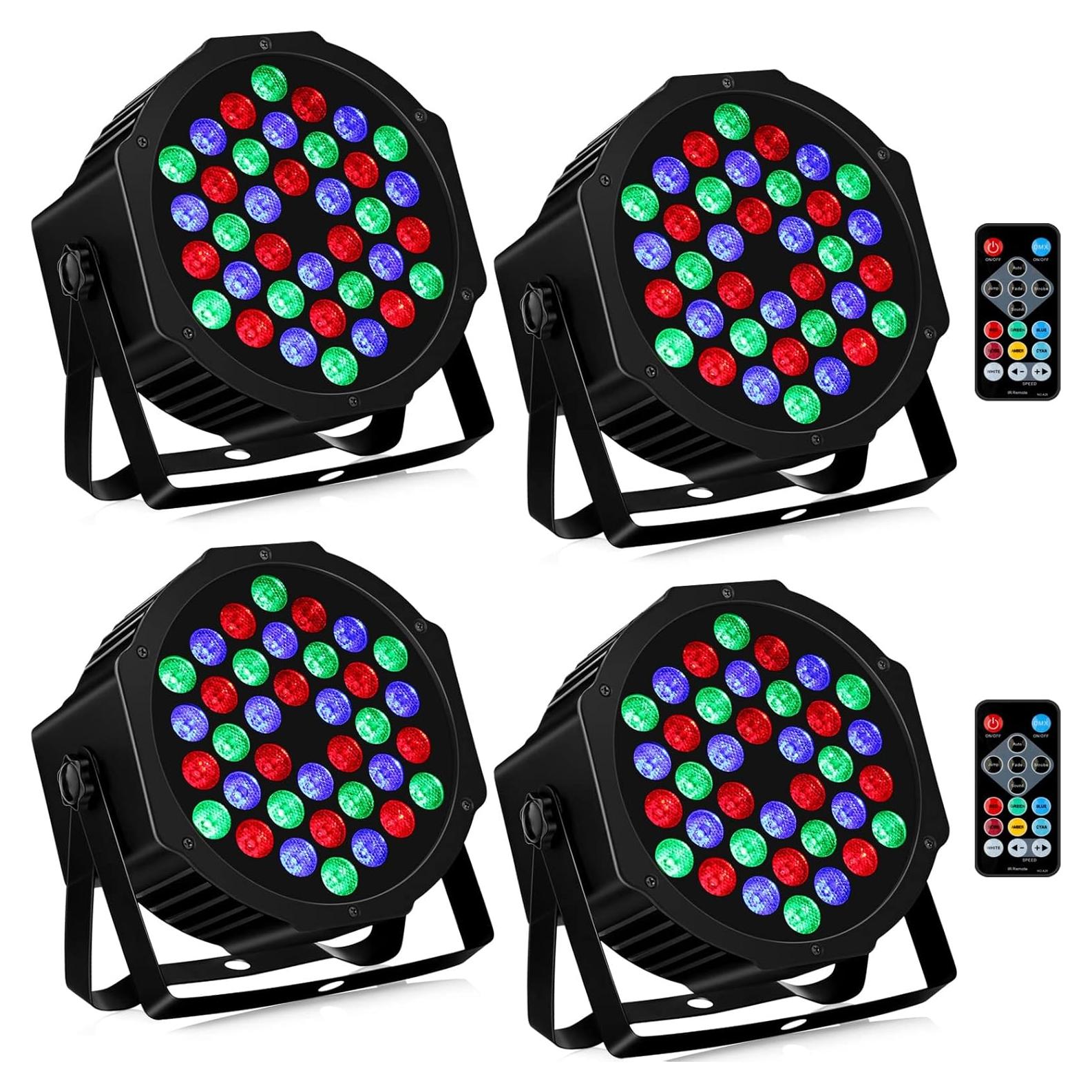 Luces Par LED 4 Pack LaluceNatz 36W RGB Control Remoto