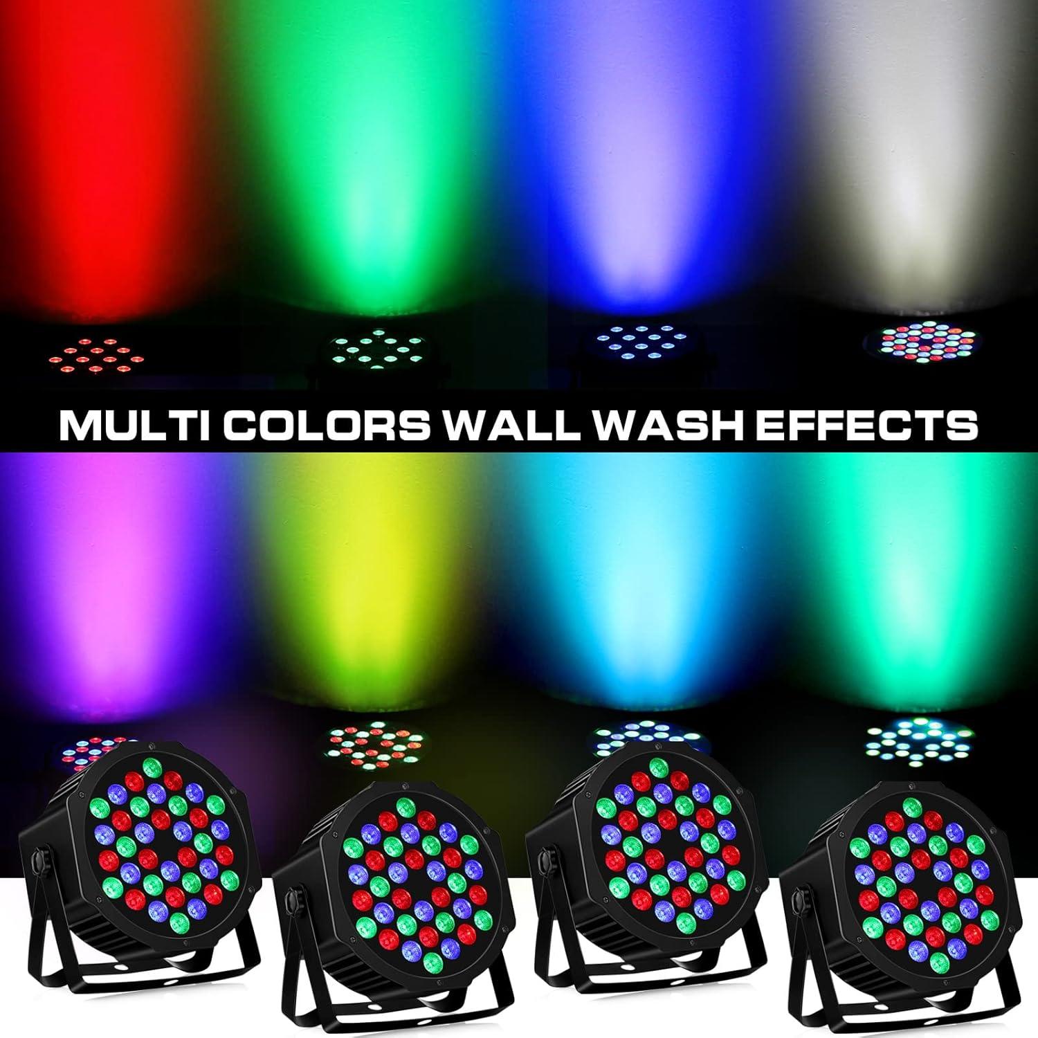 Luces Par LED 4 Pack LaluceNatz 36W RGB Control Remoto