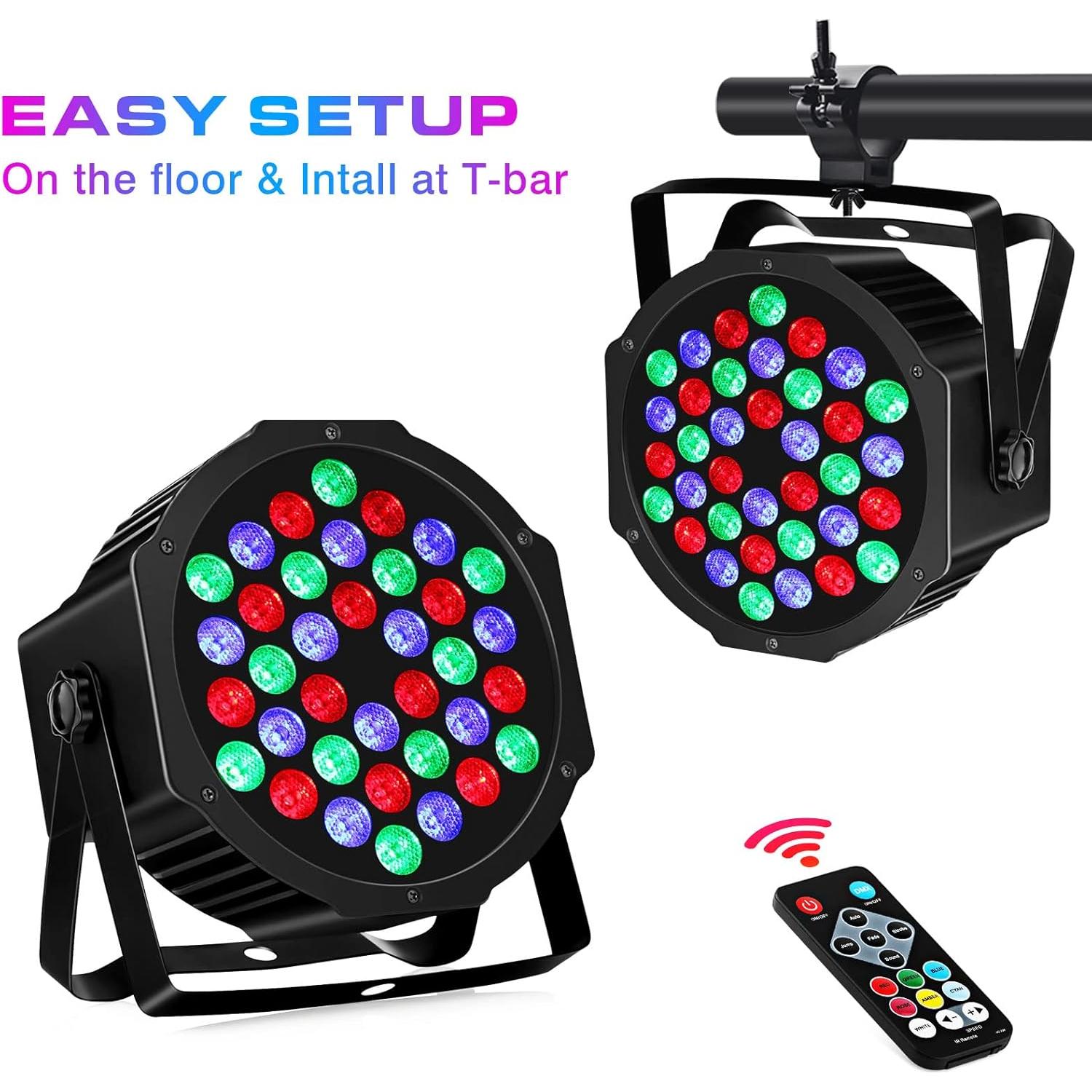 Luces Par LED 4 Pack LaluceNatz 36W RGB Control Remoto