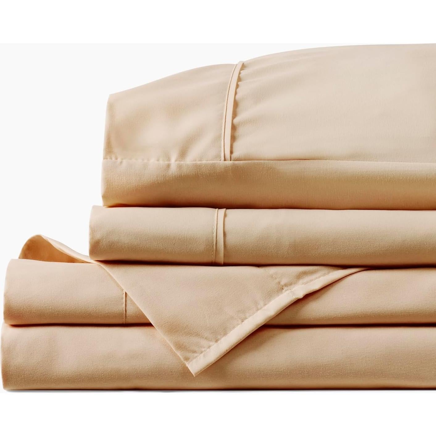 Juego de Sábanas Twin XL PeachSkinSheets Almond Ivory 3 Piezas