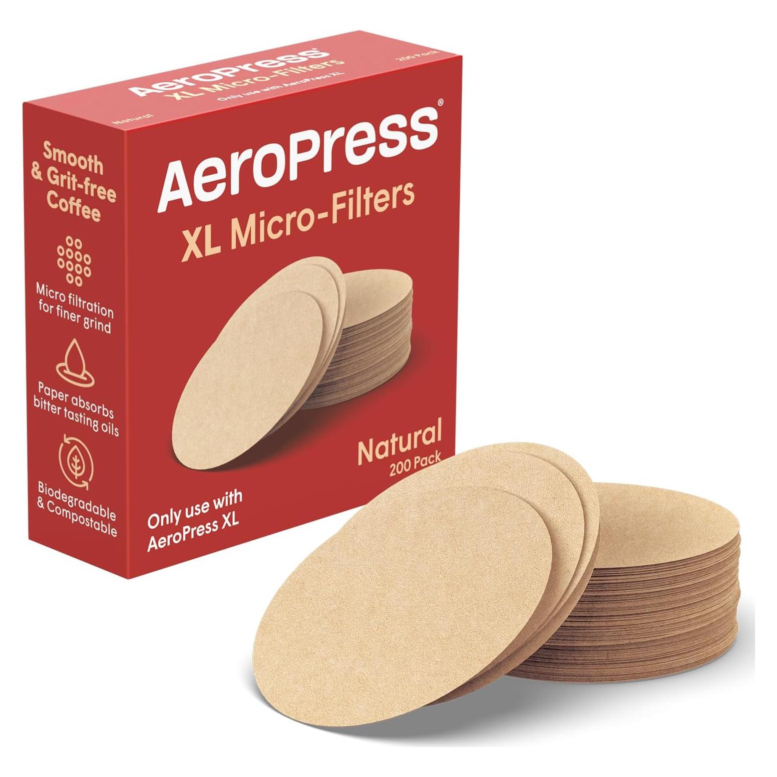 Filtros de café AeroPress XL - 200 unidades compostables