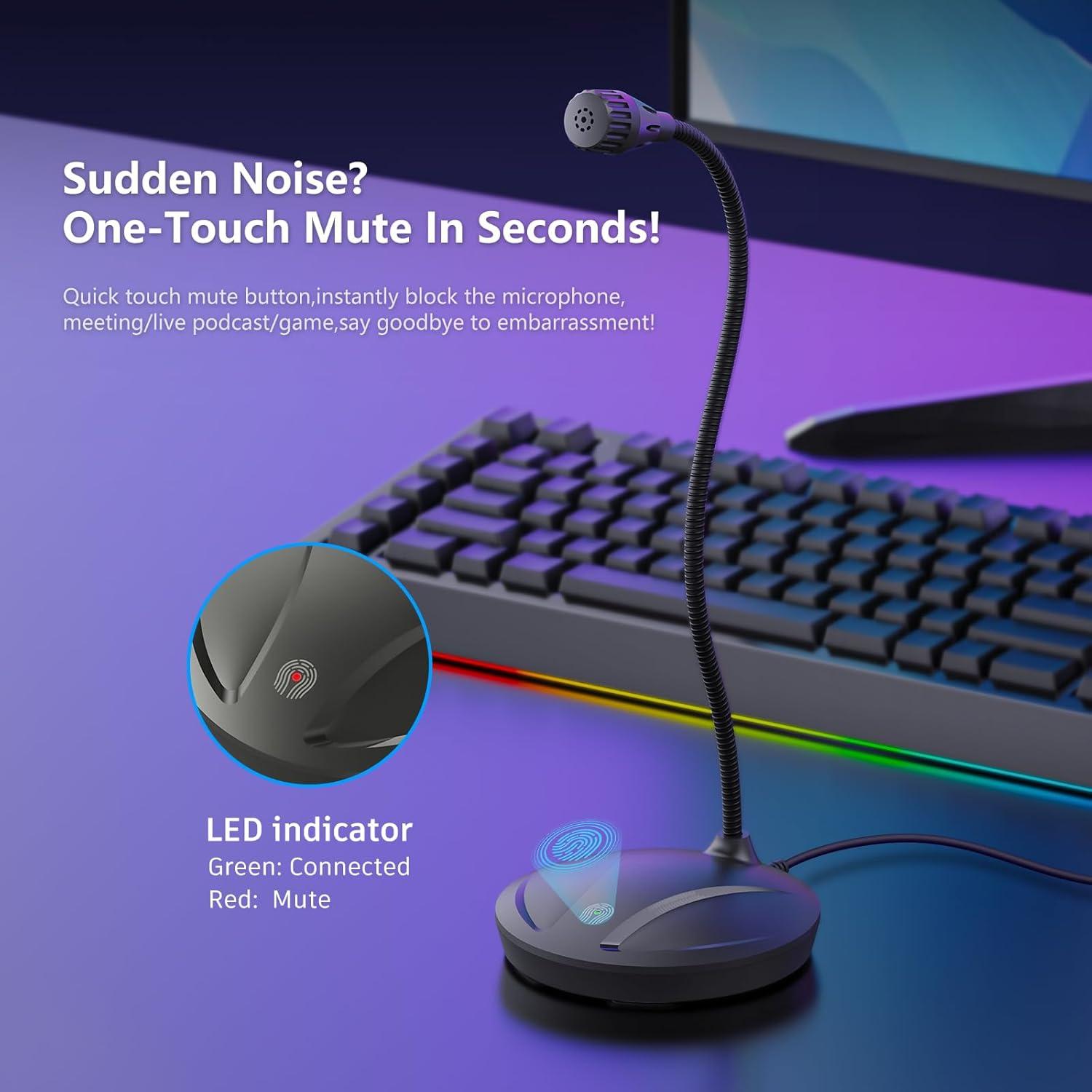 Micrófono USB de Escritorio CMOCIIY con Brazo Ajustable