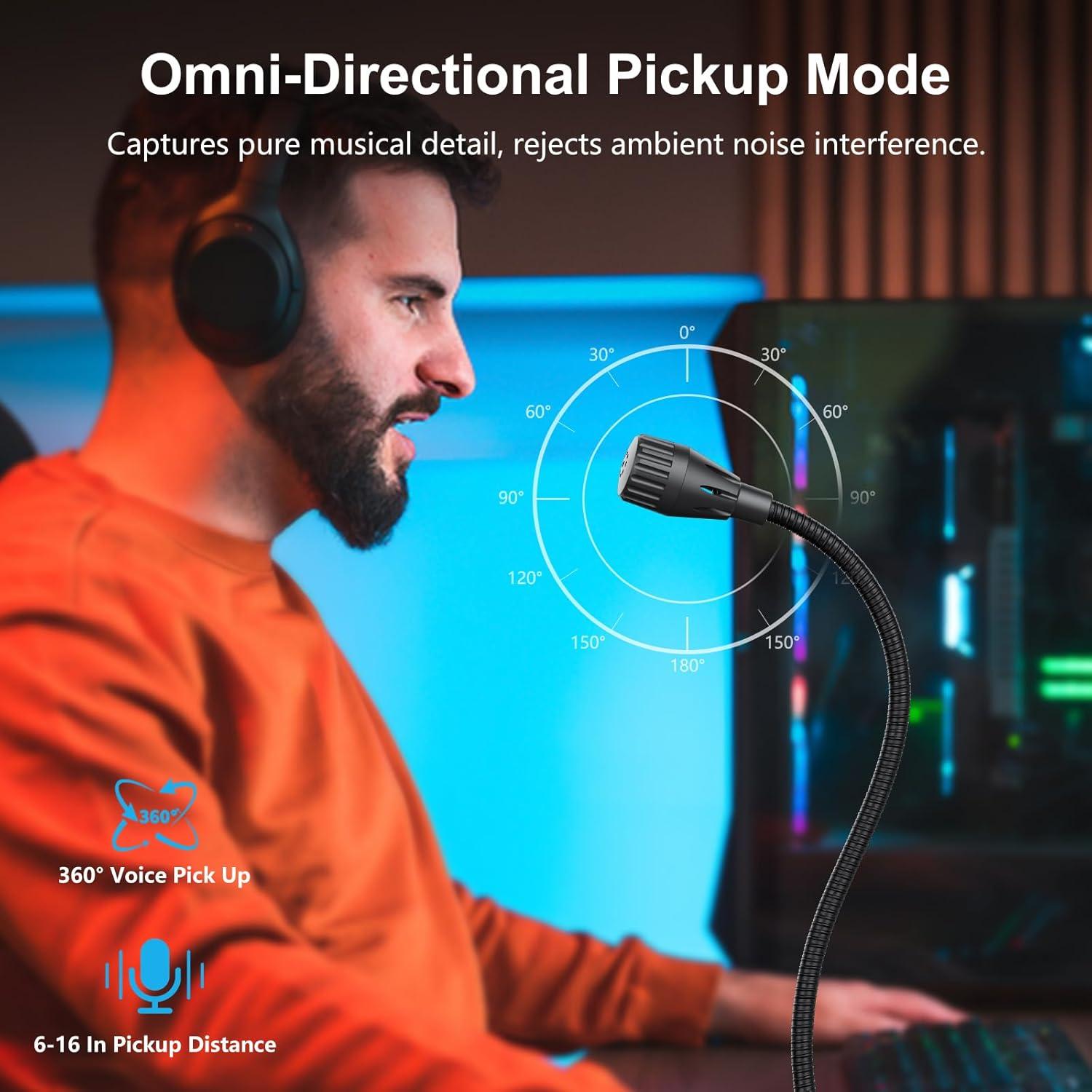 Micrófono USB de Escritorio CMOCIIY con Brazo Ajustable