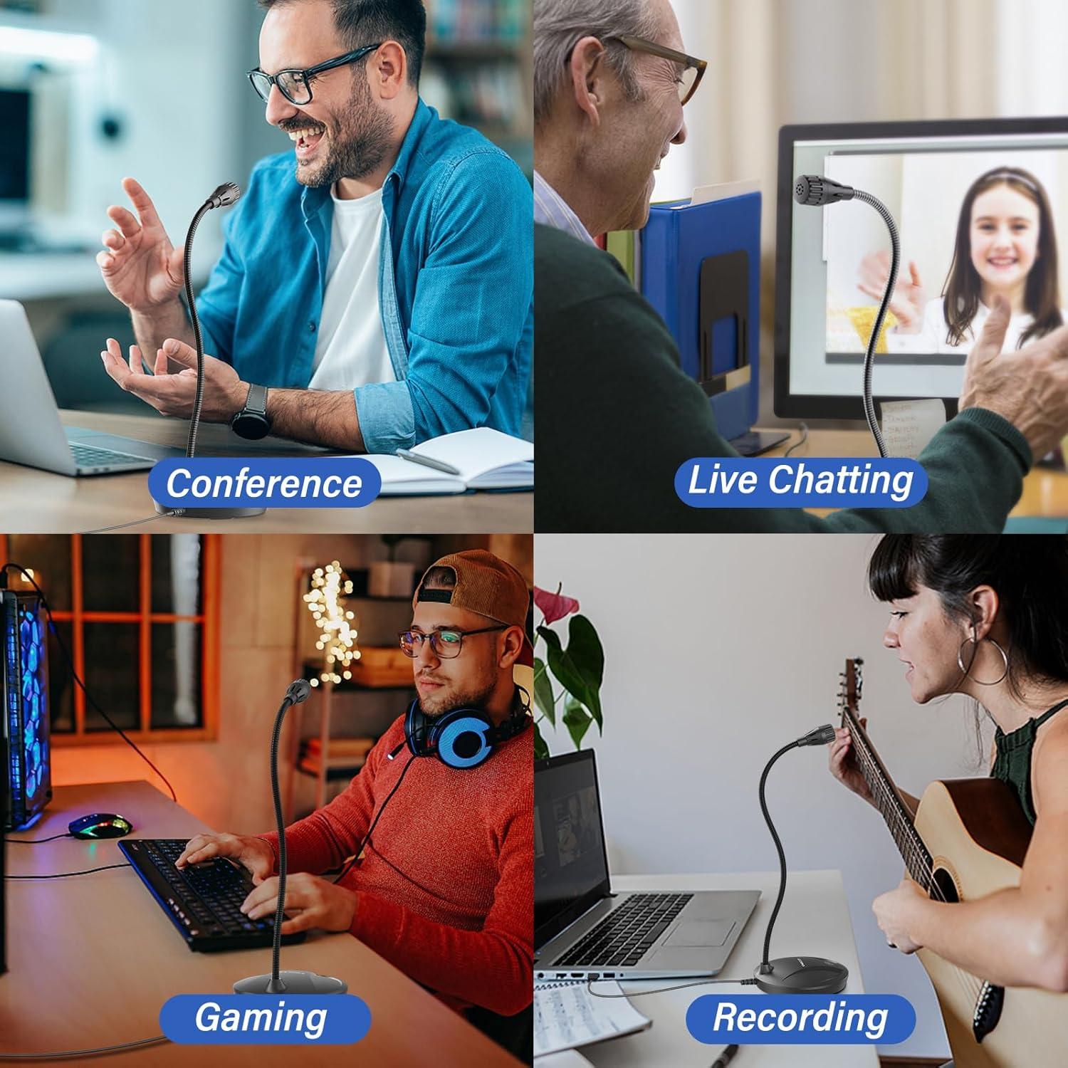 Micrófono USB de Escritorio CMOCIIY con Brazo Ajustable