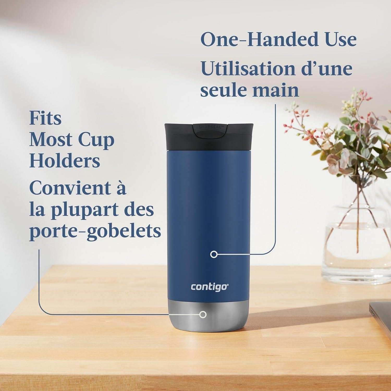 Vaso de Viaje Contigo Huron 2.0 Acero Inoxidable 473 mL