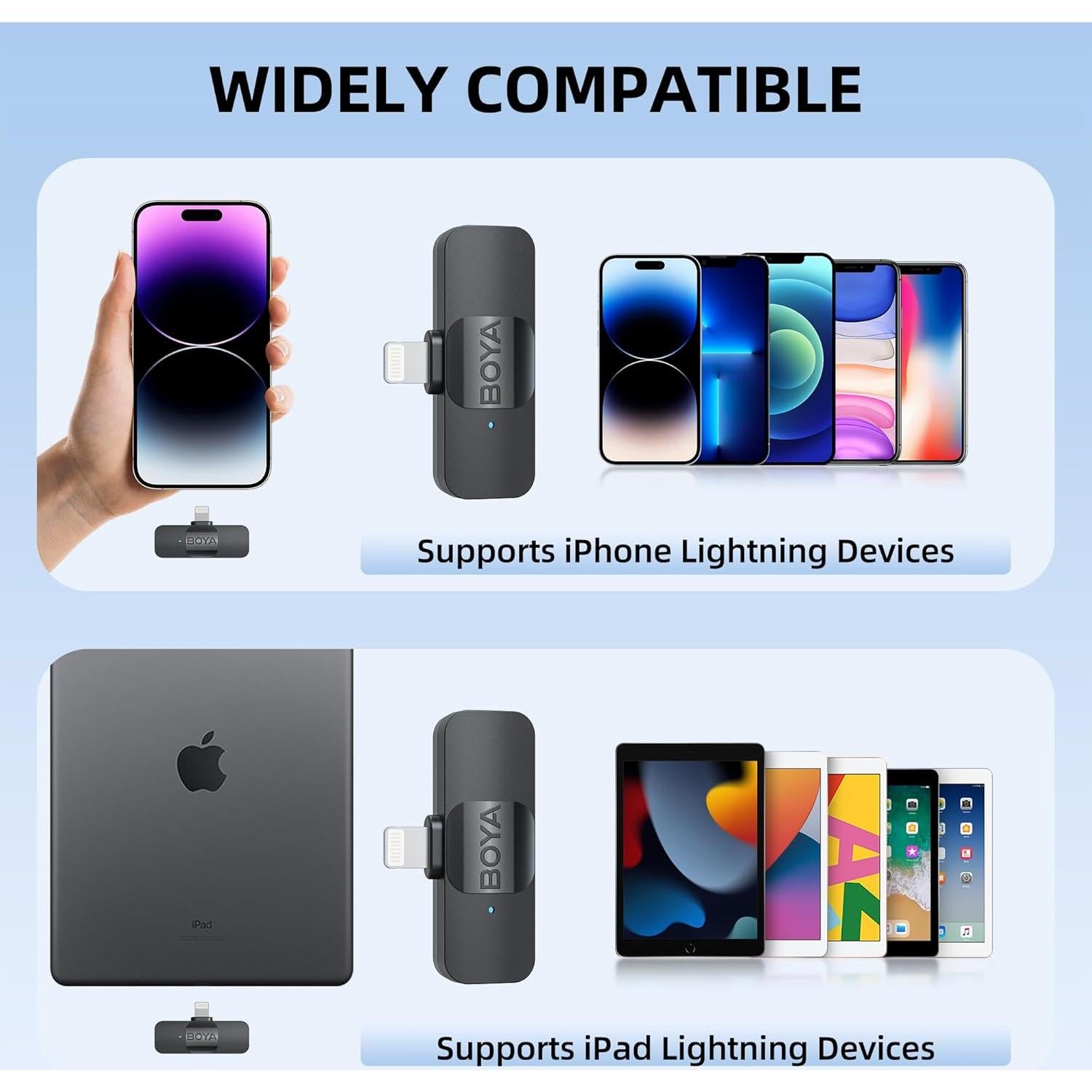 Micrófono Lavalier Inalámbrico BOYA MLS-BY-V2 para iPhone