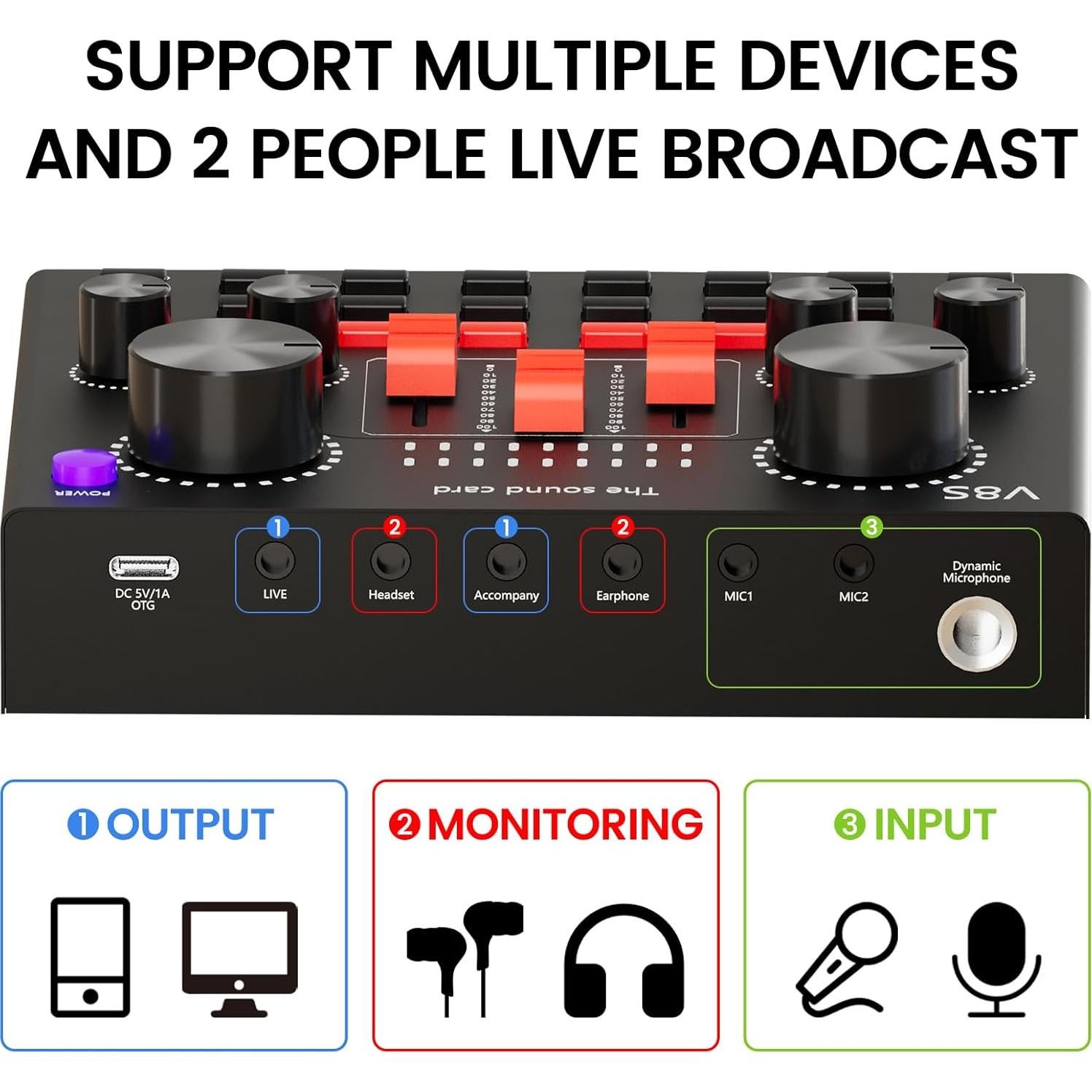 Paquete de Podcast V8K con 2 Micrófonos BM800 y Soportes