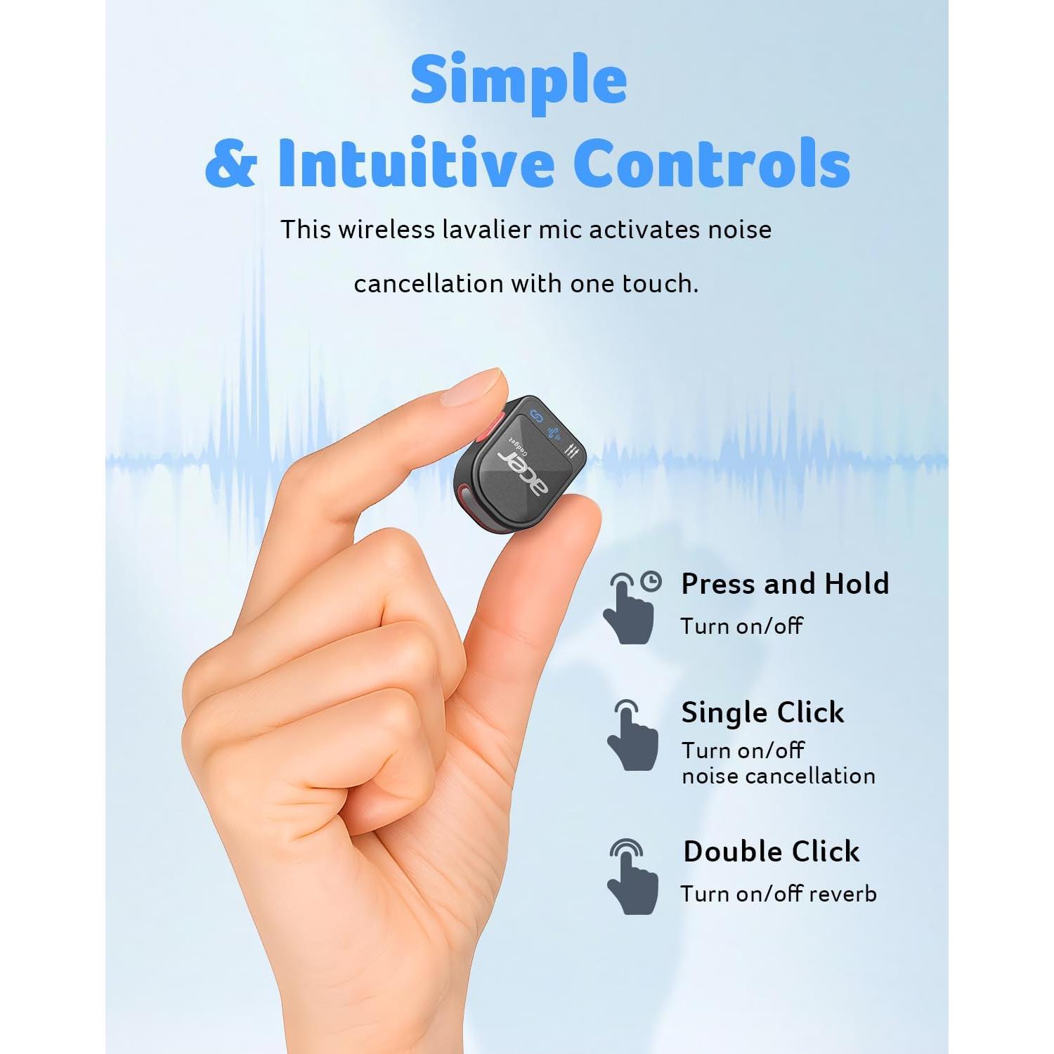 Micrófono Lavalier Inalámbrico Acer H01 para iPhone/Android/PC